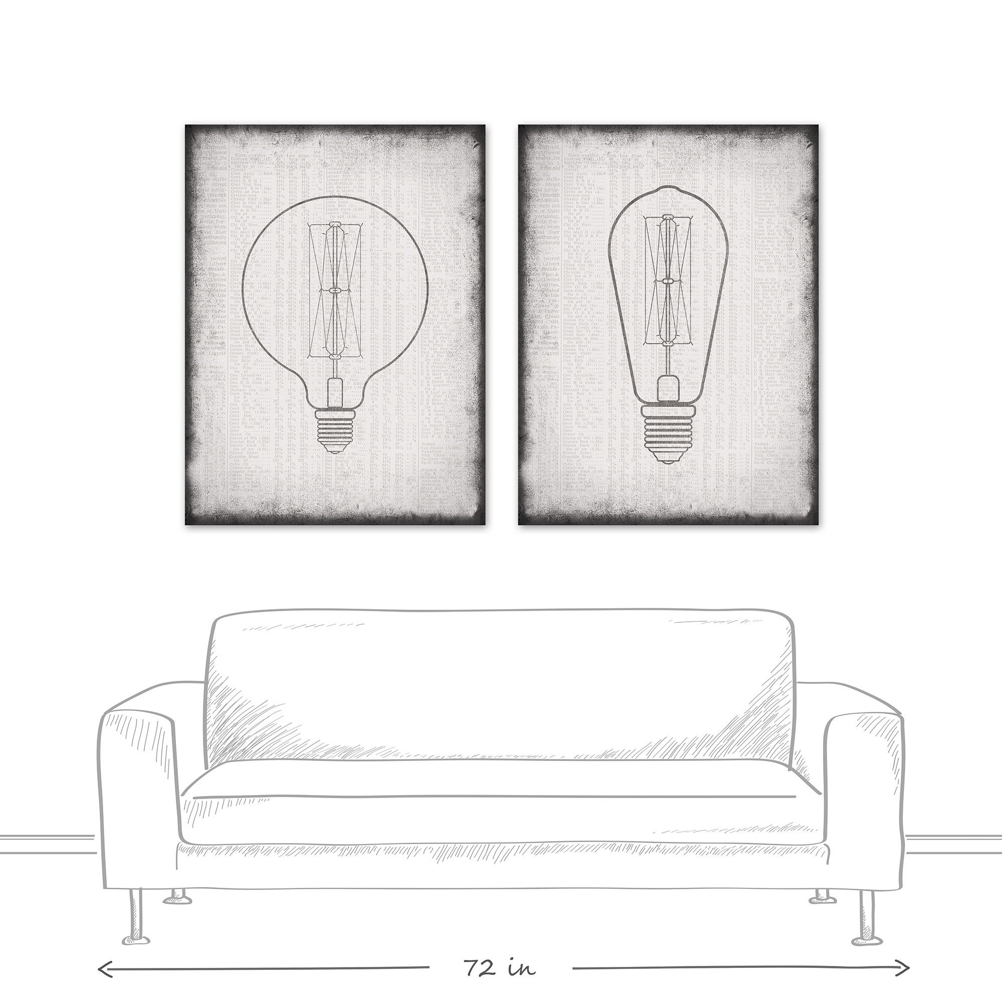 Edison Bulb 30x40 Canvas Set