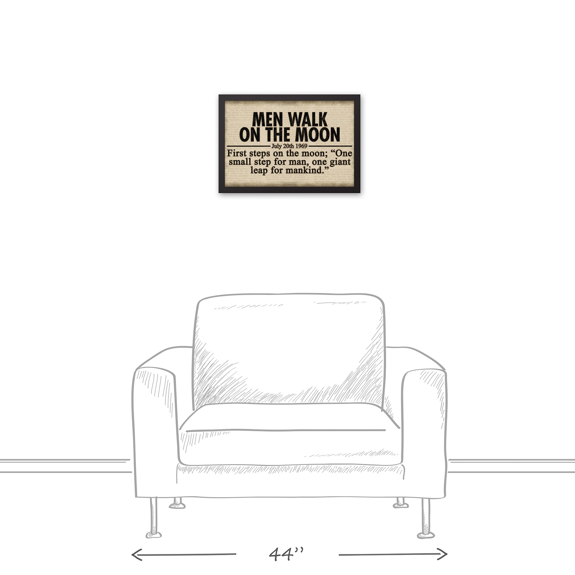 Vintage Headlines 18x12 Black Framed Canvas Set