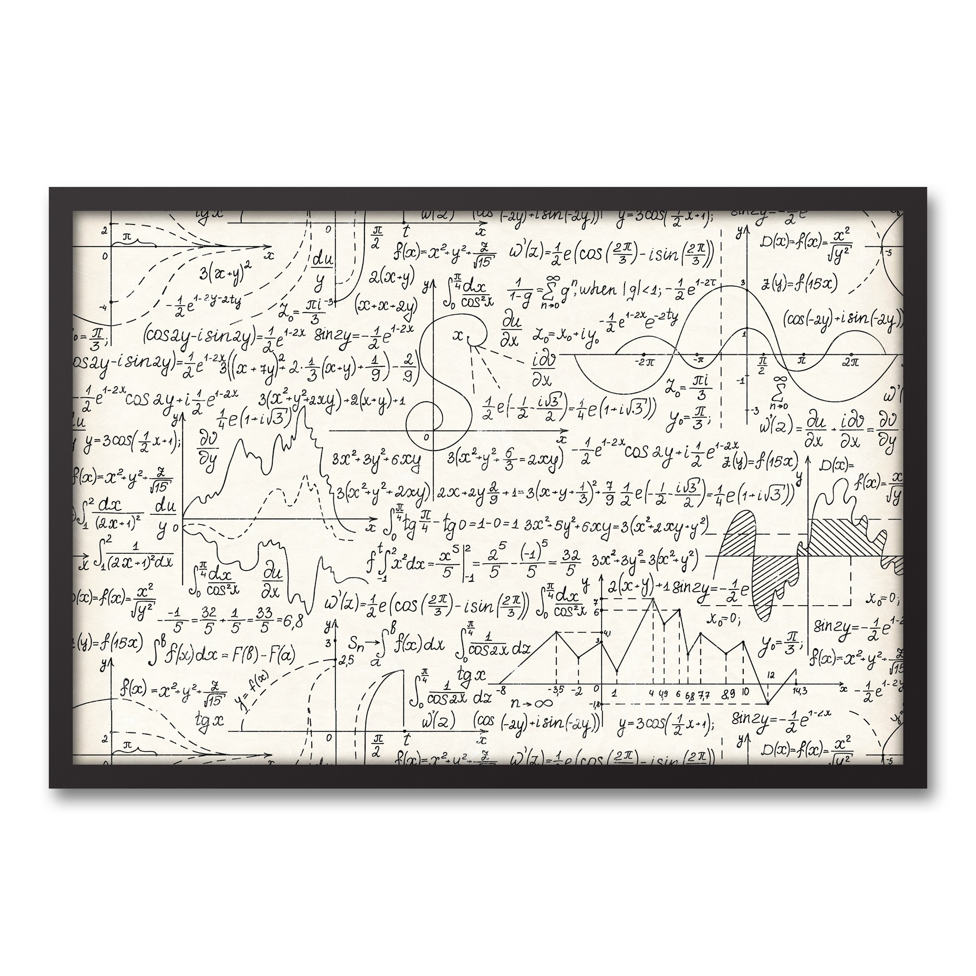 Light Math Equation 30x20 Black Framed Canvas