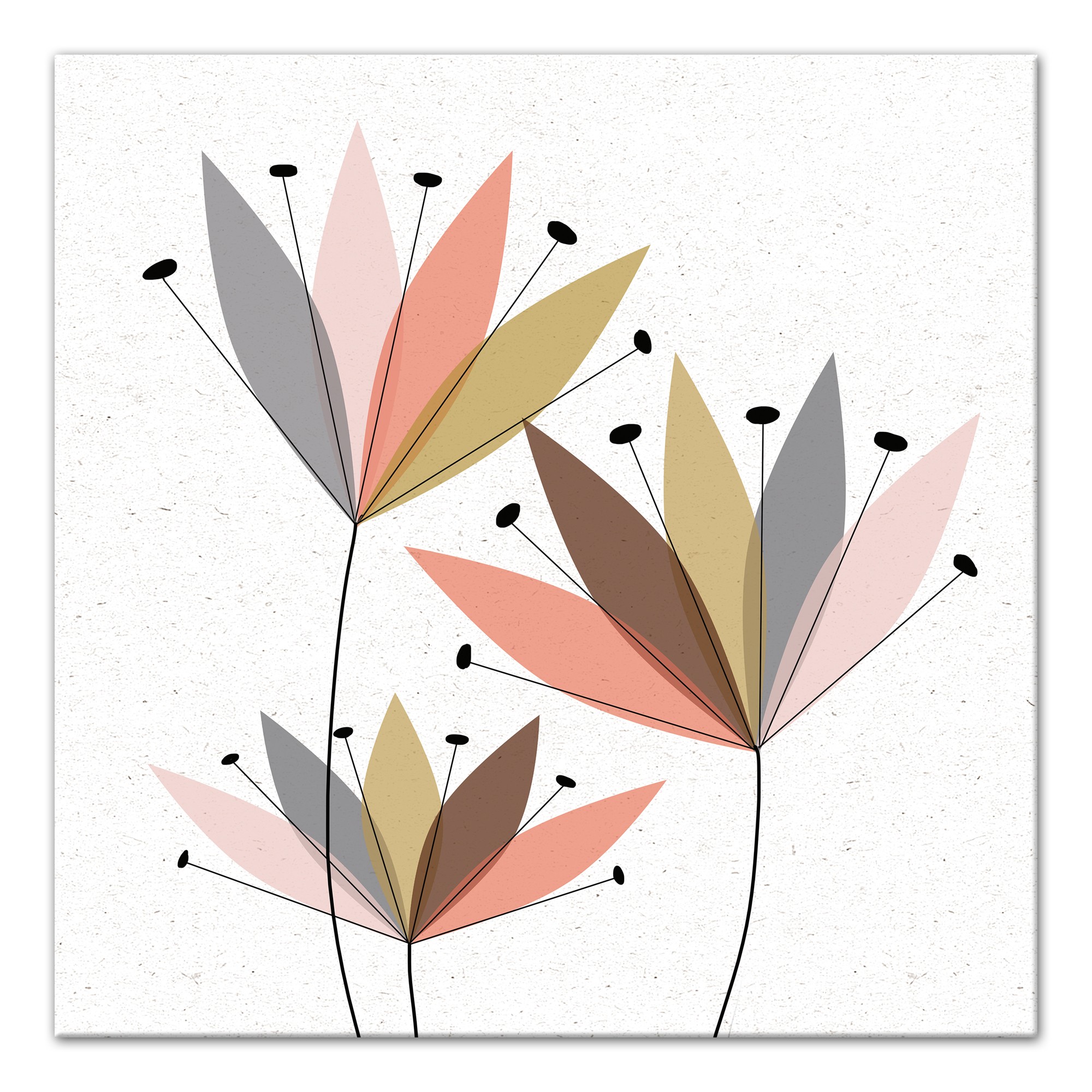 Mod Flowers 20x20 Canvas