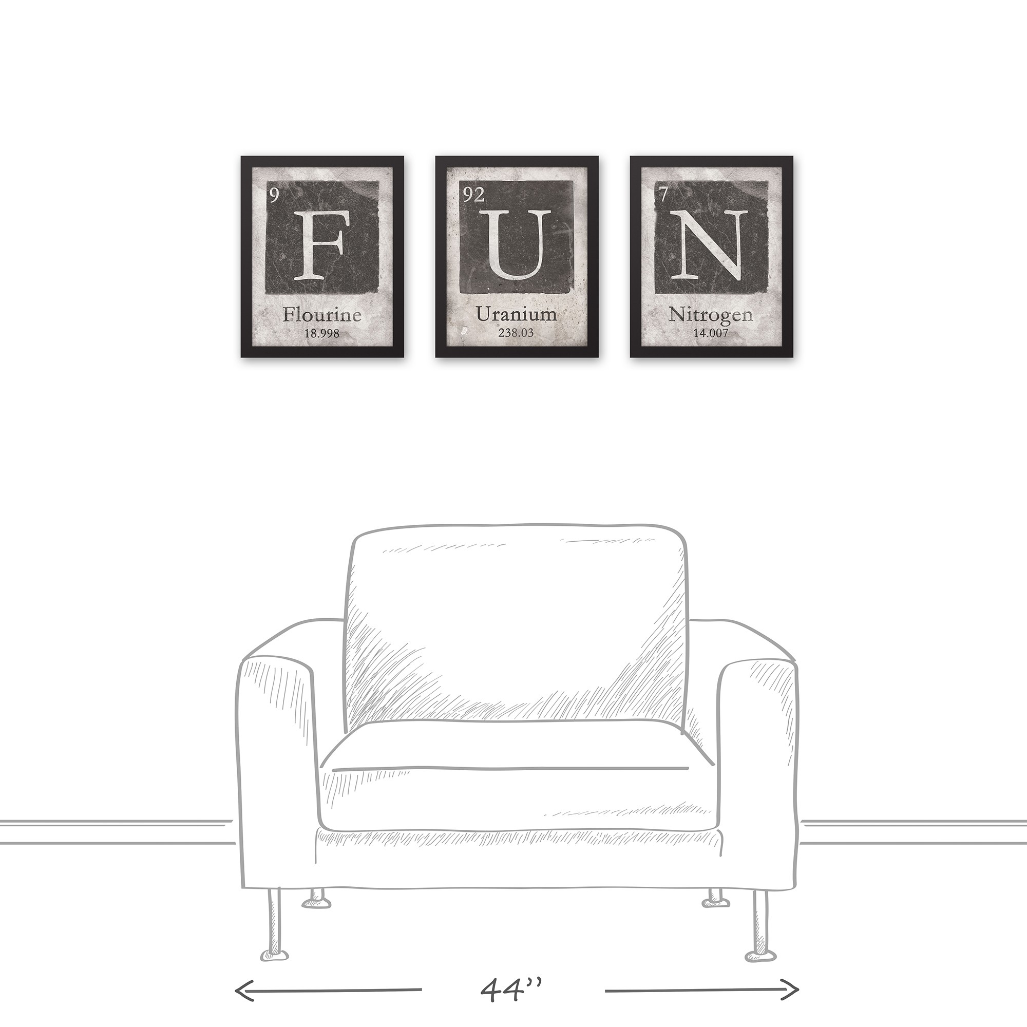 FUN Elements 11x14 Black Framed Canvas Set