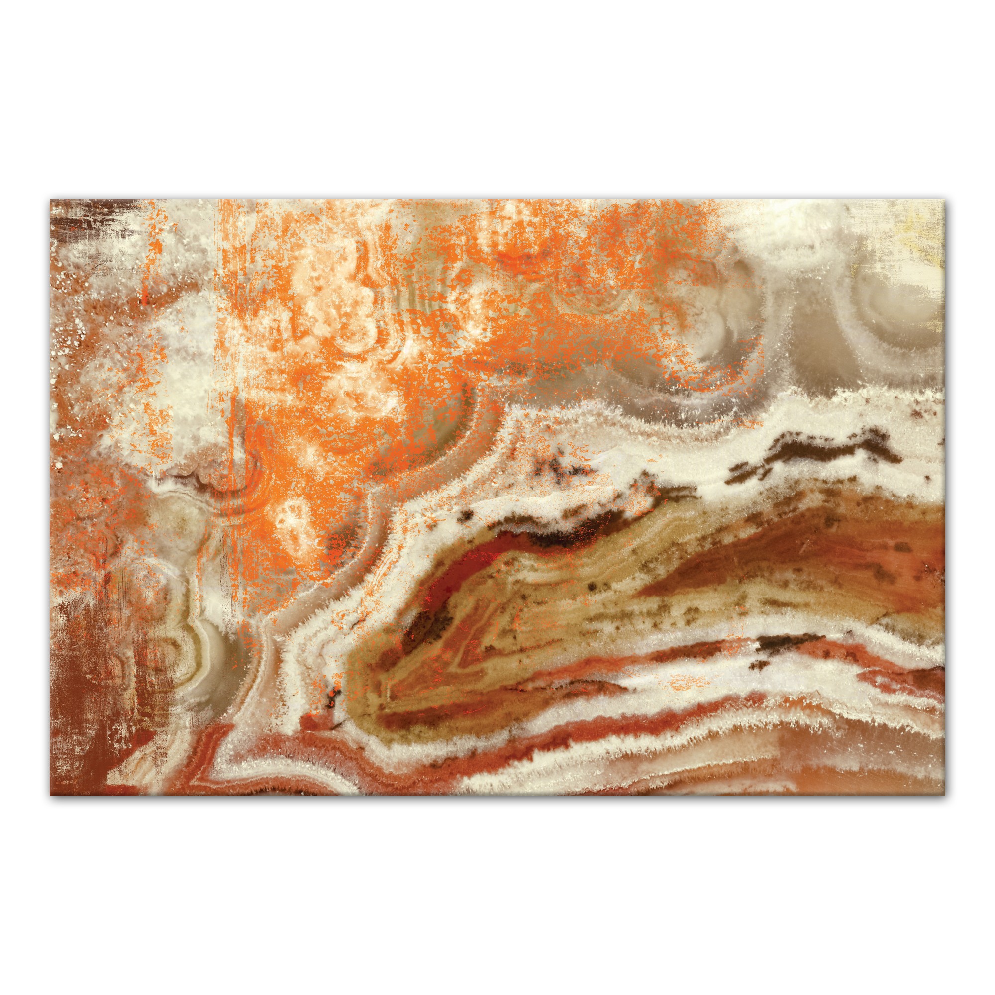 Orange Marble Abstract 48x32 Canvas