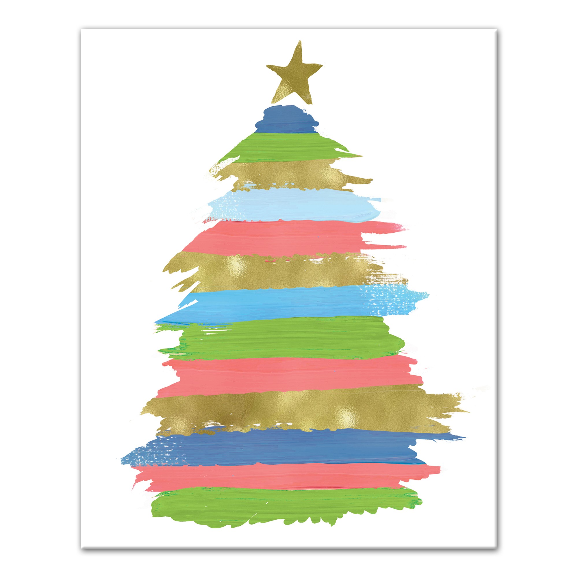 Designs Direct Creative Group Paint Stroke Holiday Tree Canvas 16x20 Canvas Wall Art