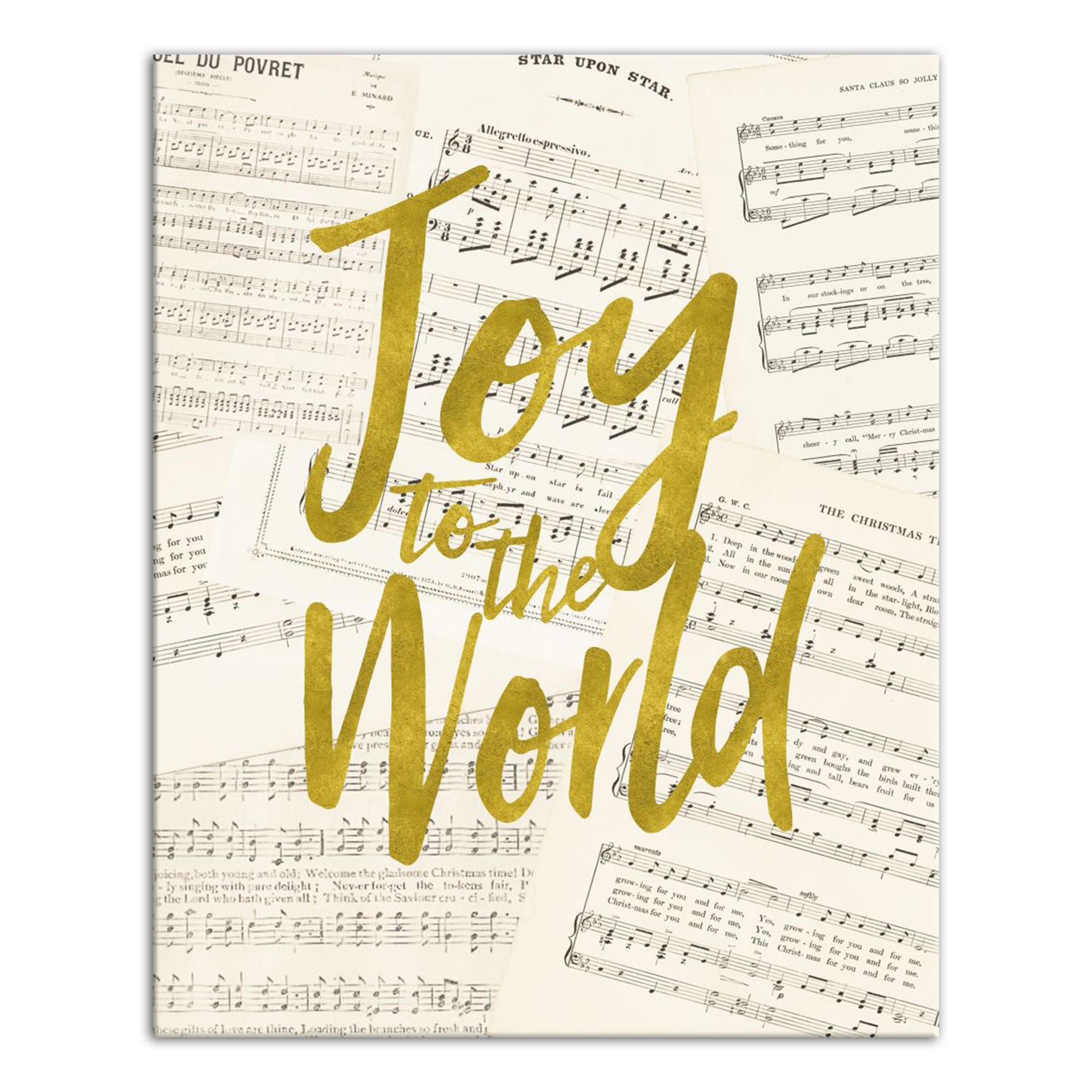 Designs Direct Creative Group Joy to the World Music Sheet Canvas 16x20 Canvas Wall Art