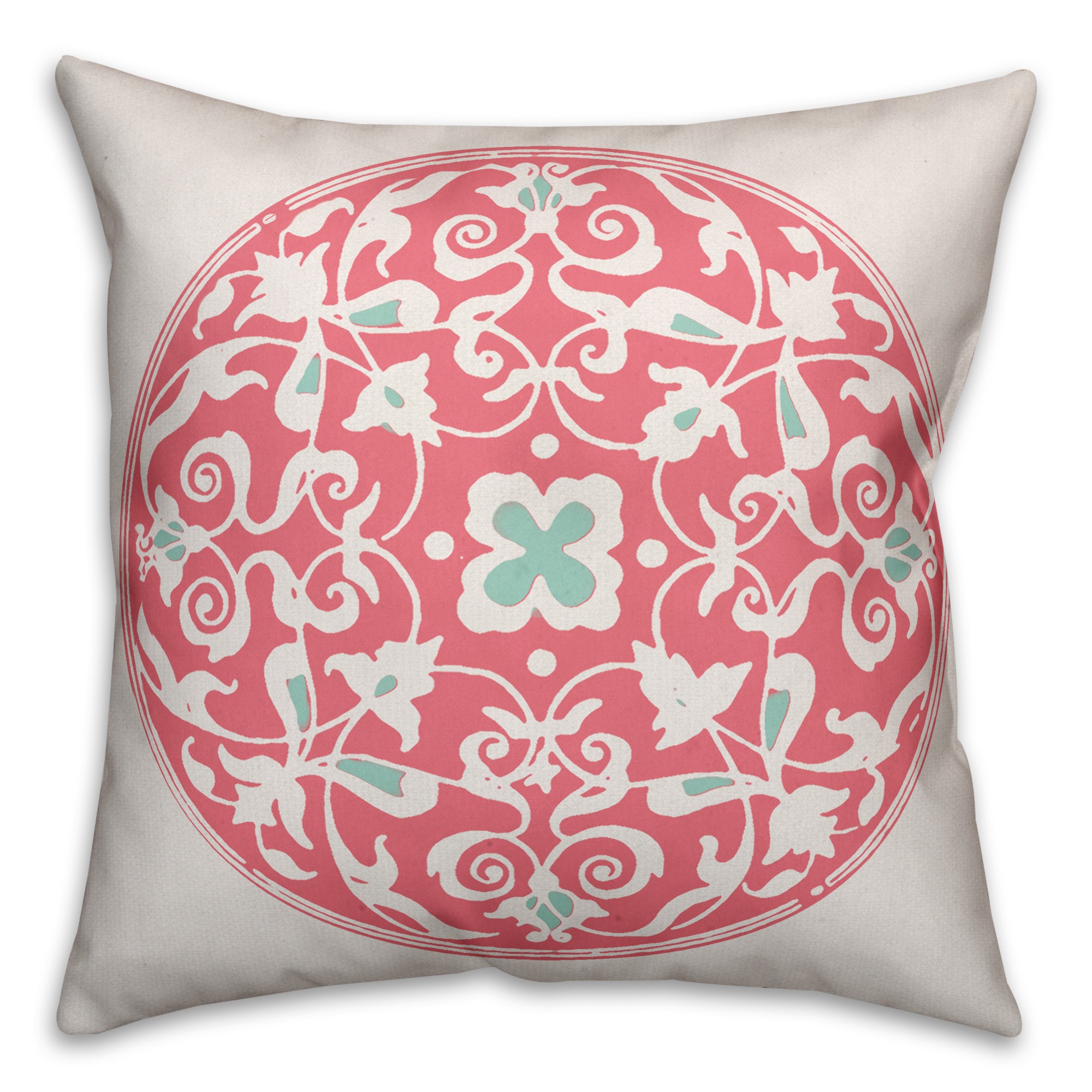 Pink Moroccan Circle 18x18 Throw Pillow