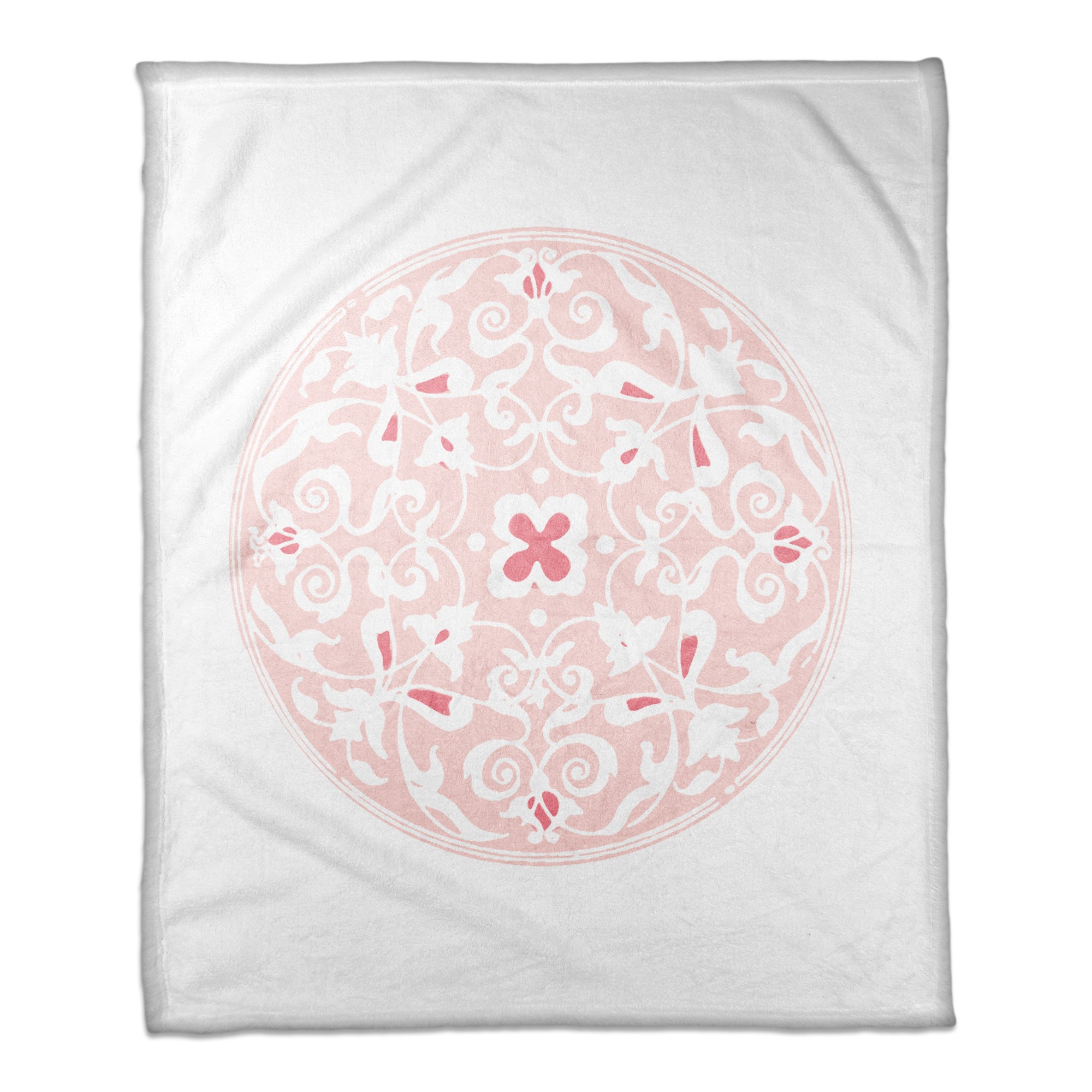 Coral Moroccan Circle 50x60 Throw Blanket