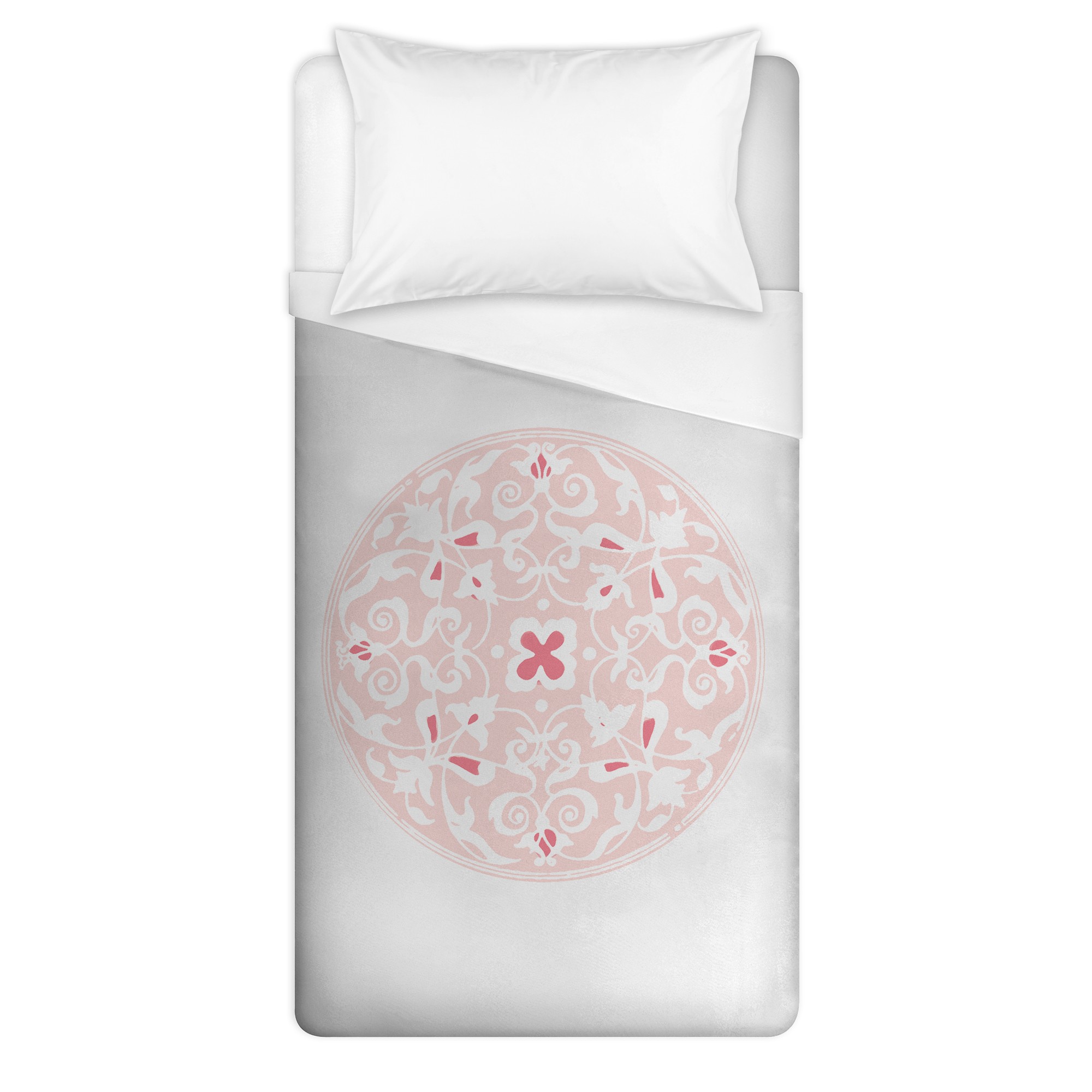 Coral Moroccan Circle 68x88 Twin Duvet Cover