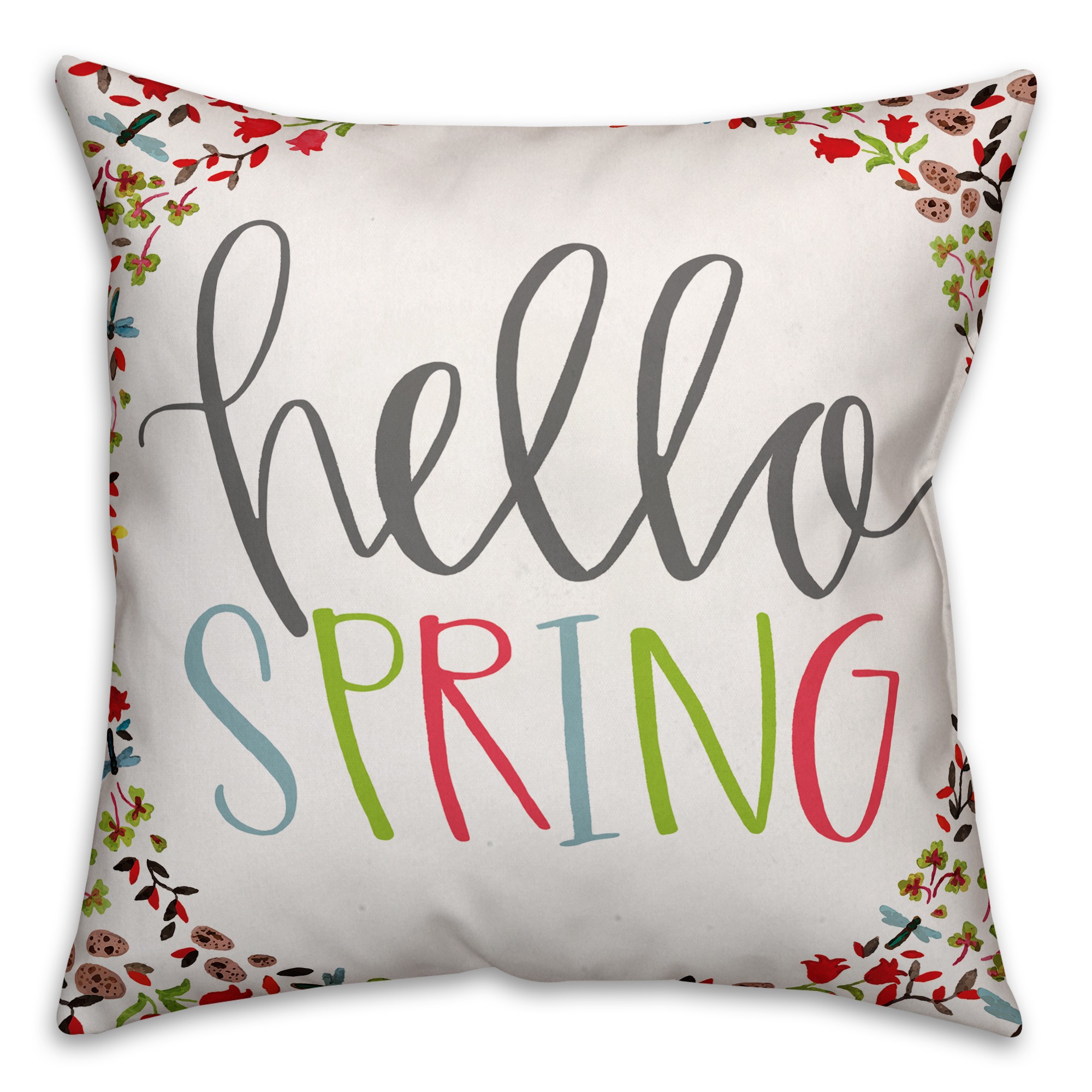 Hello Spring 18x18 Throw Pillow