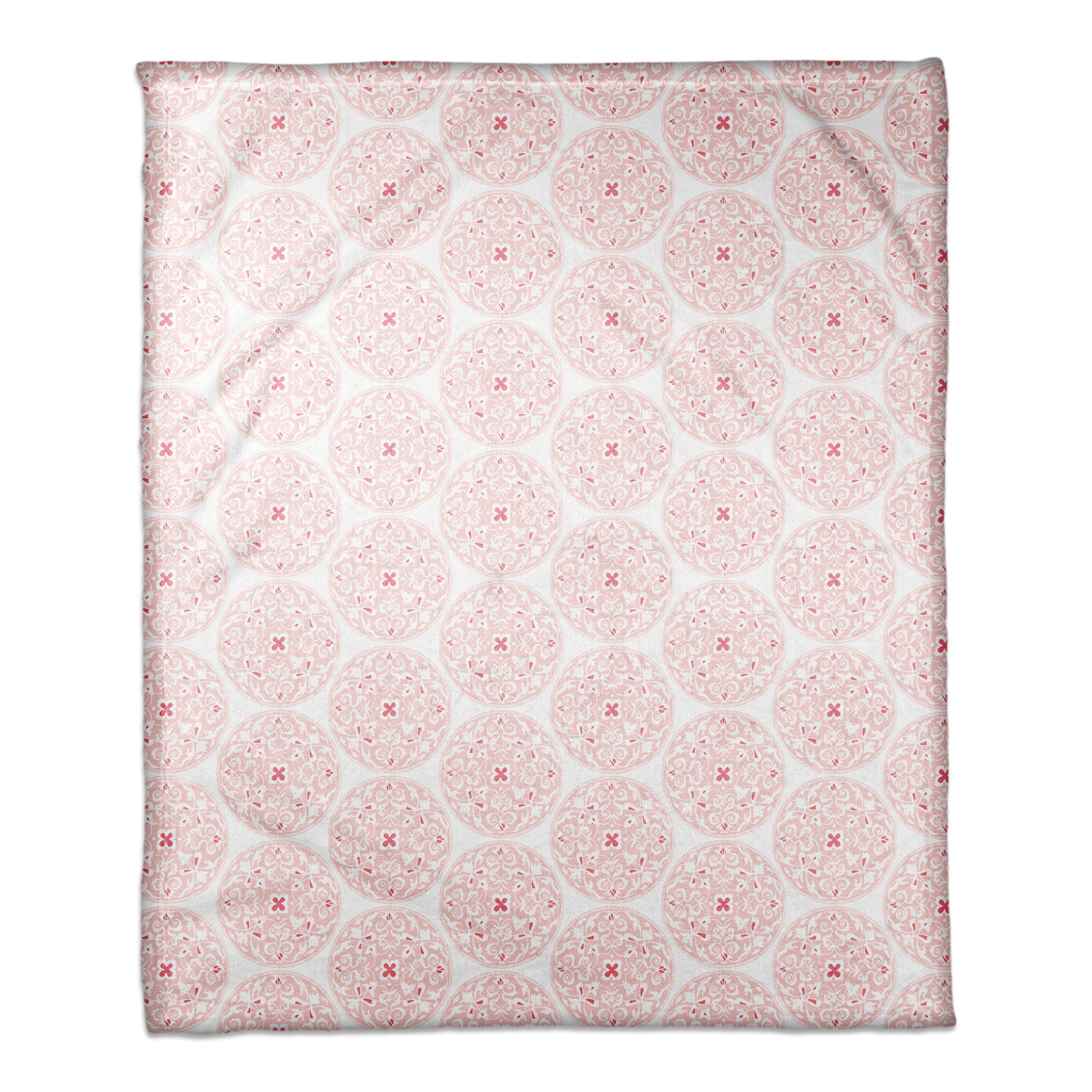 Coral Moroccan Circles 50x60 Throw Blanket