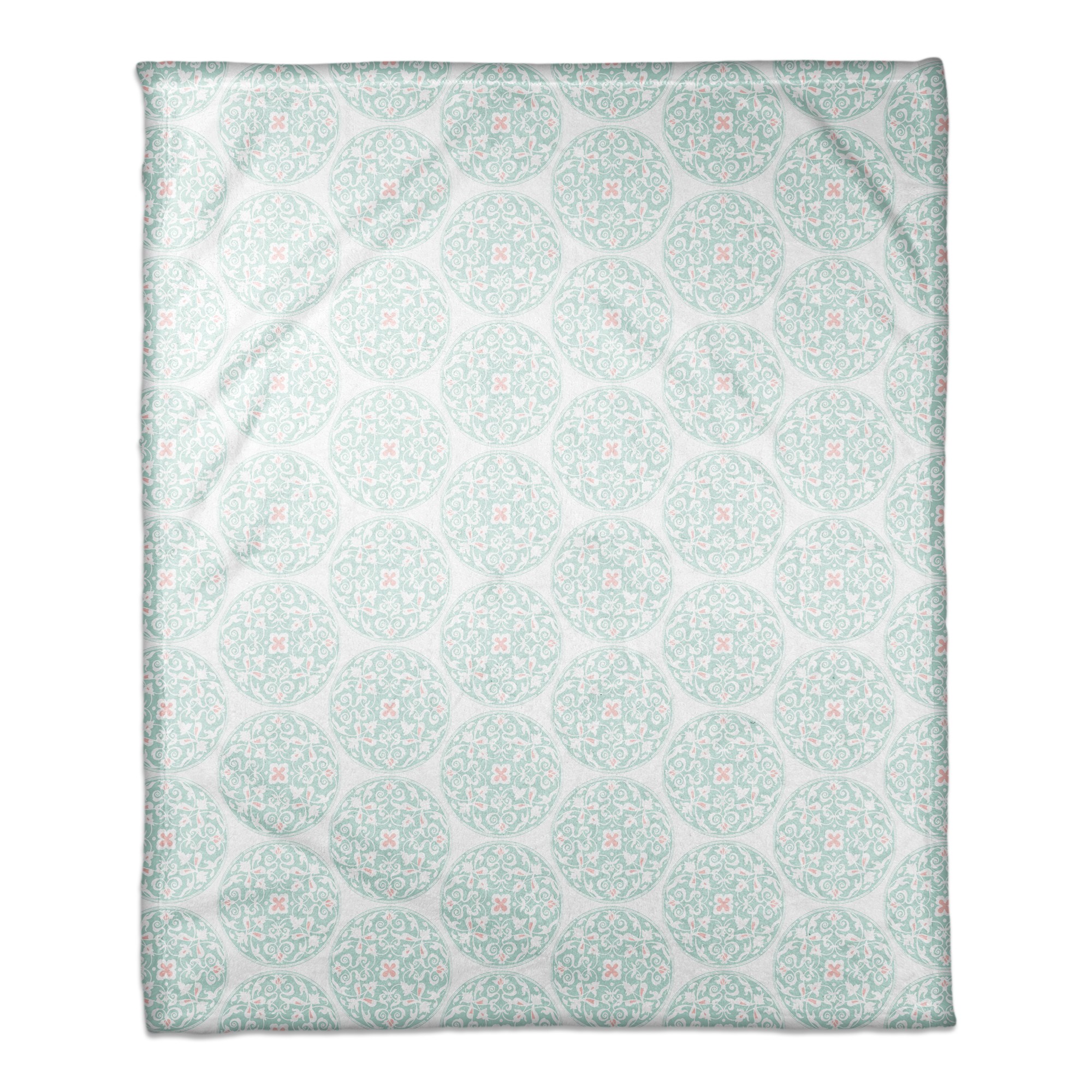 Teal Moroccan Circles 50x60 Throw Blanket