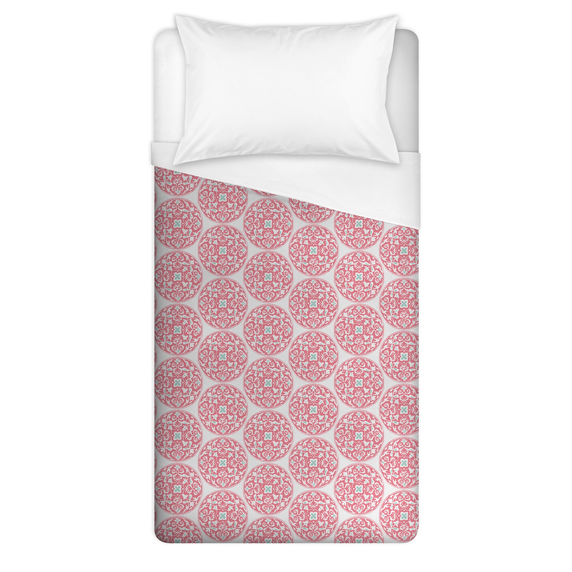 Pink Moroccan Circles 68x88 Twin Duvet Cover