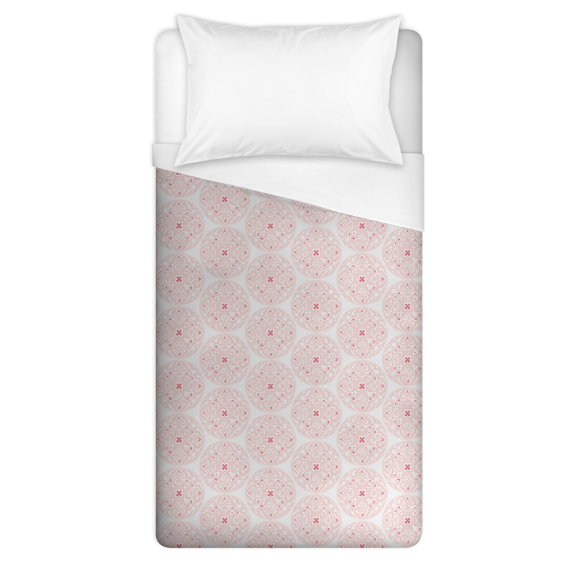 Coral Moroccan Circles 68x88 Twin Duvet Cover