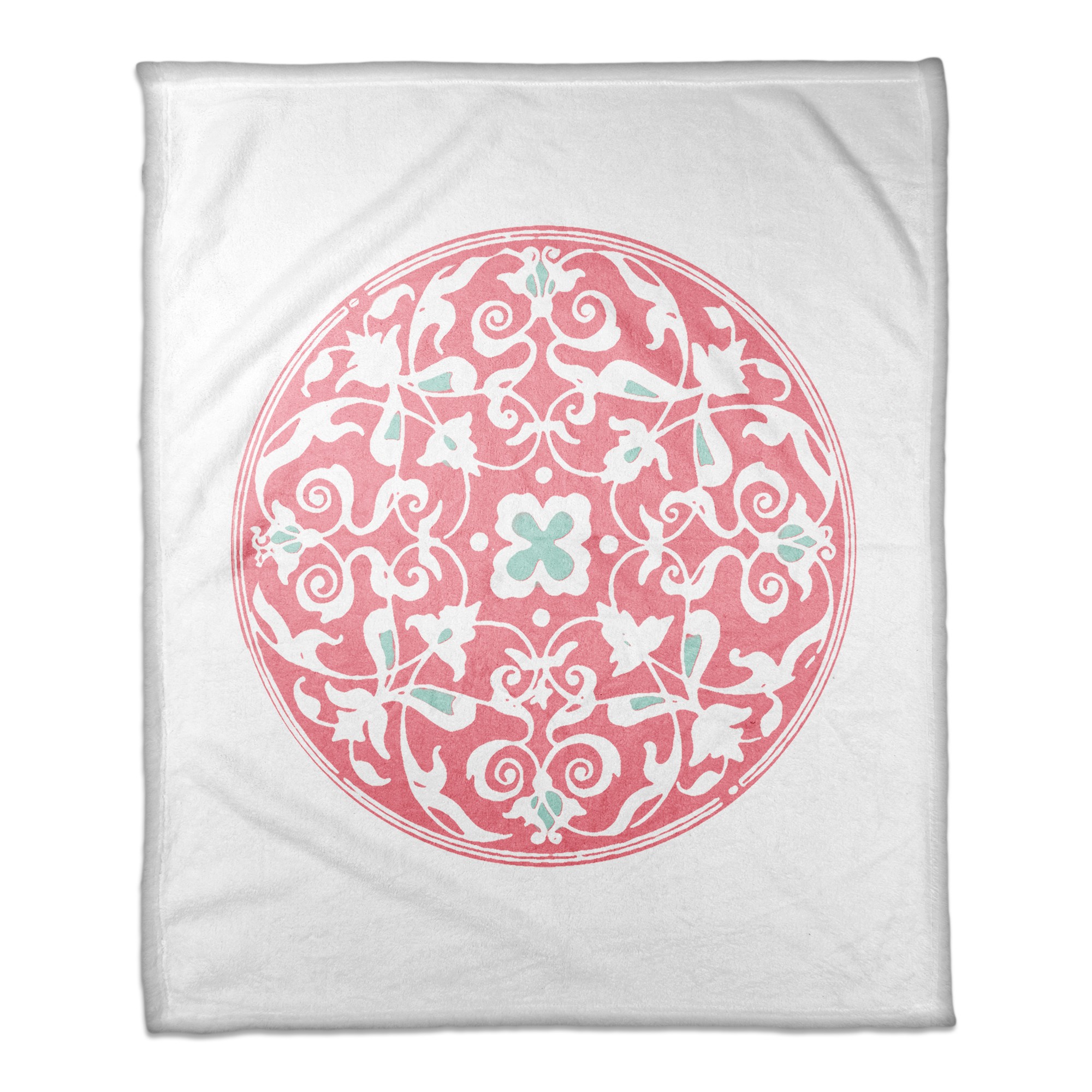 Pink Moroccan Circle 50x60 Throw Blanket