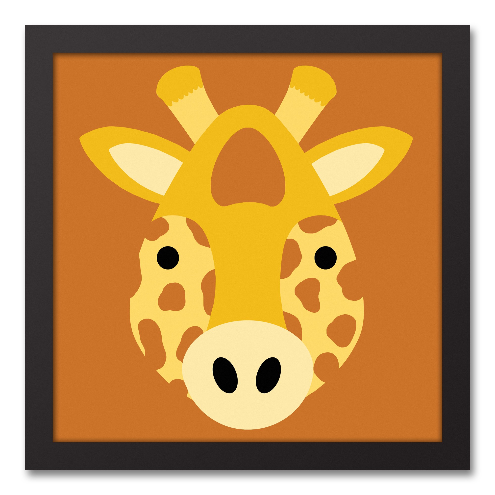 Giraffe Face Friend 12x12 Framed Canvas Wall Art