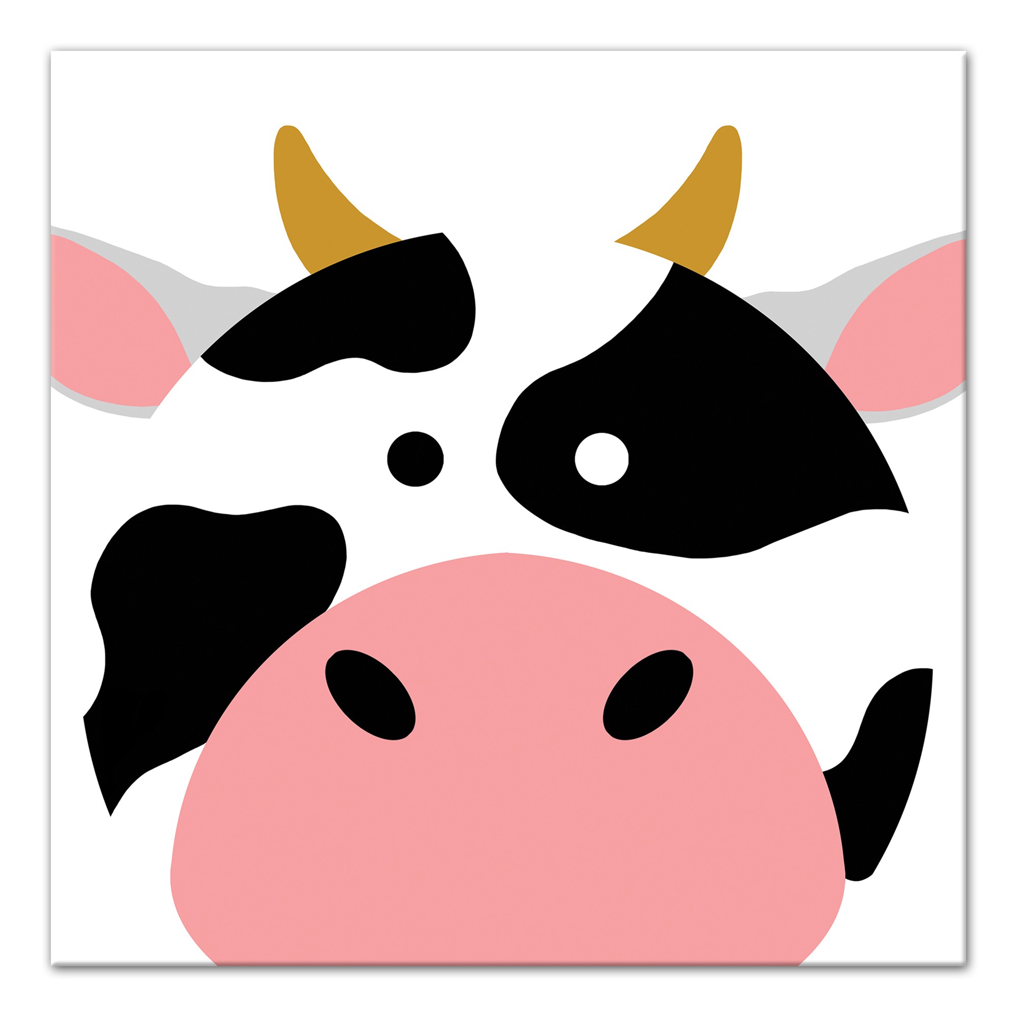 Cow Face Friend 12x12 Canvas Wall Art