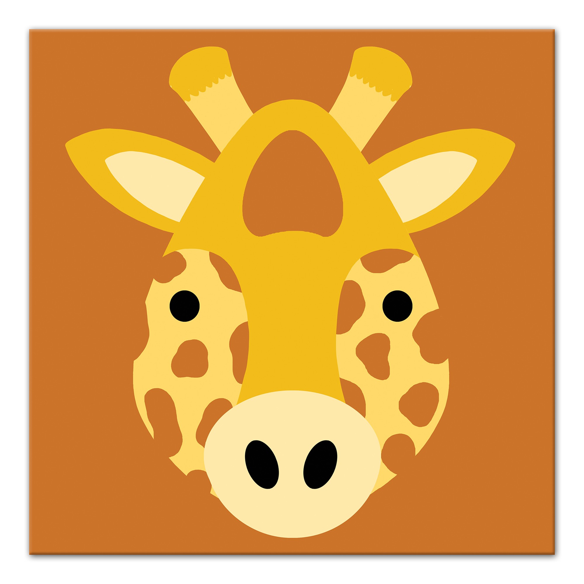 Giraffe Face Friend 12x12 Canvas Wall Art