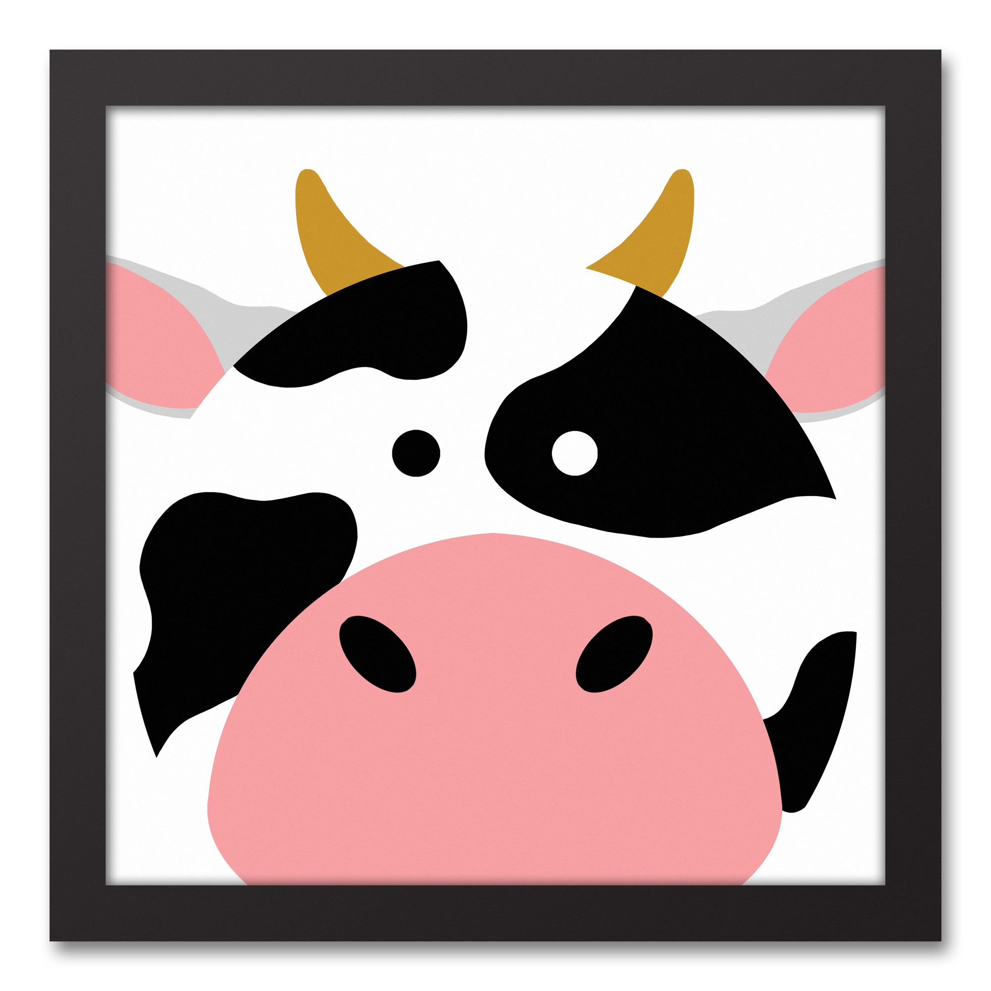 Cow Face Friend 12x12 Framed Canvas Wall Art