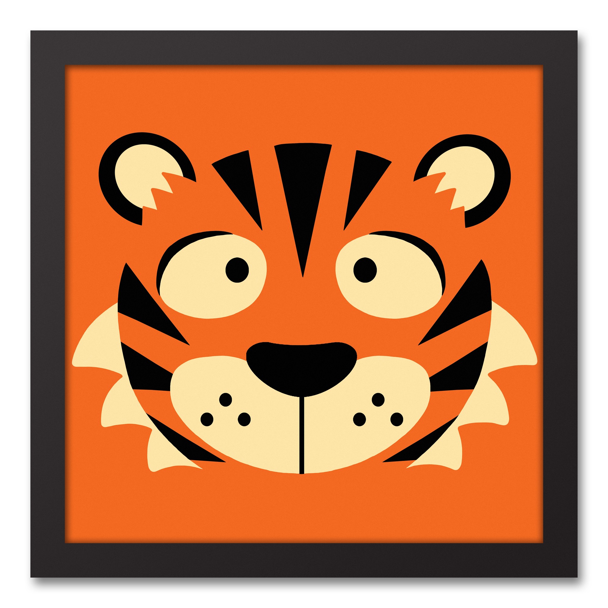 Tiger Face Friend 12x12 Framed Canvas Wall Art