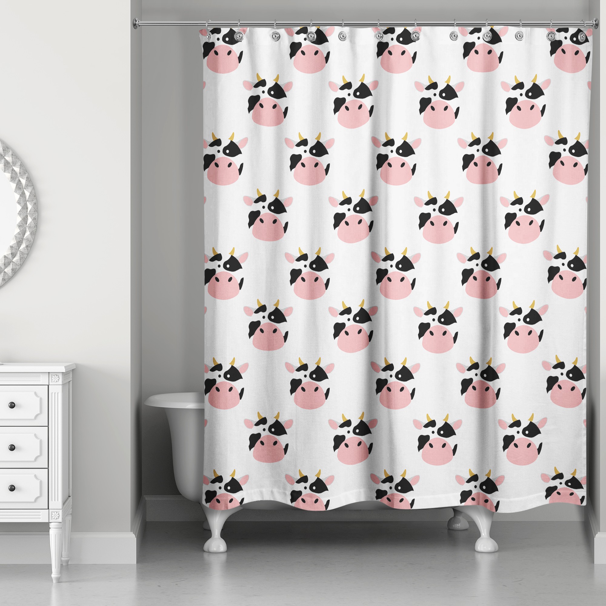 Cow Face Friend 71x74 Shower Curtain