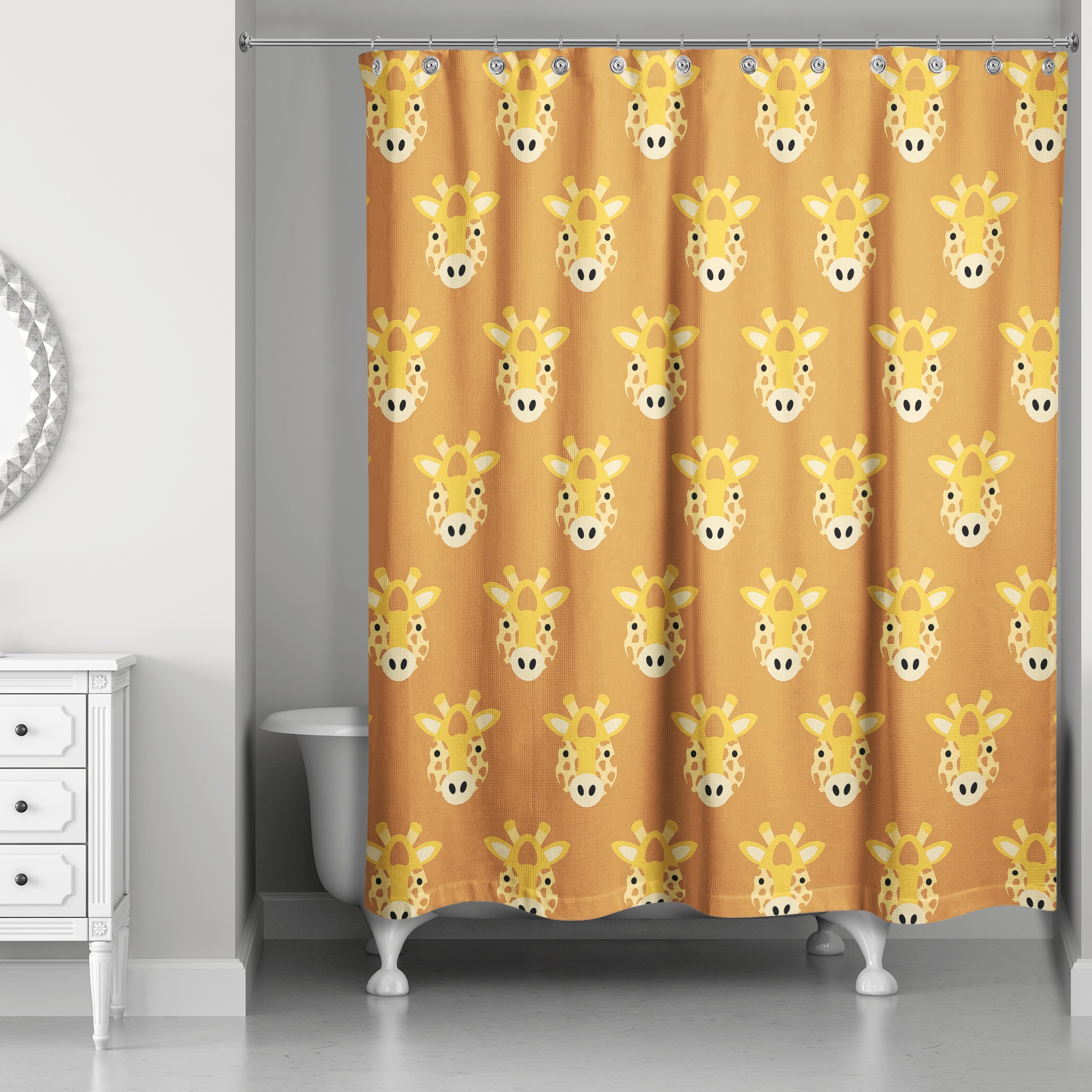 Giraffe Face Friend 71x74 Shower Curtain