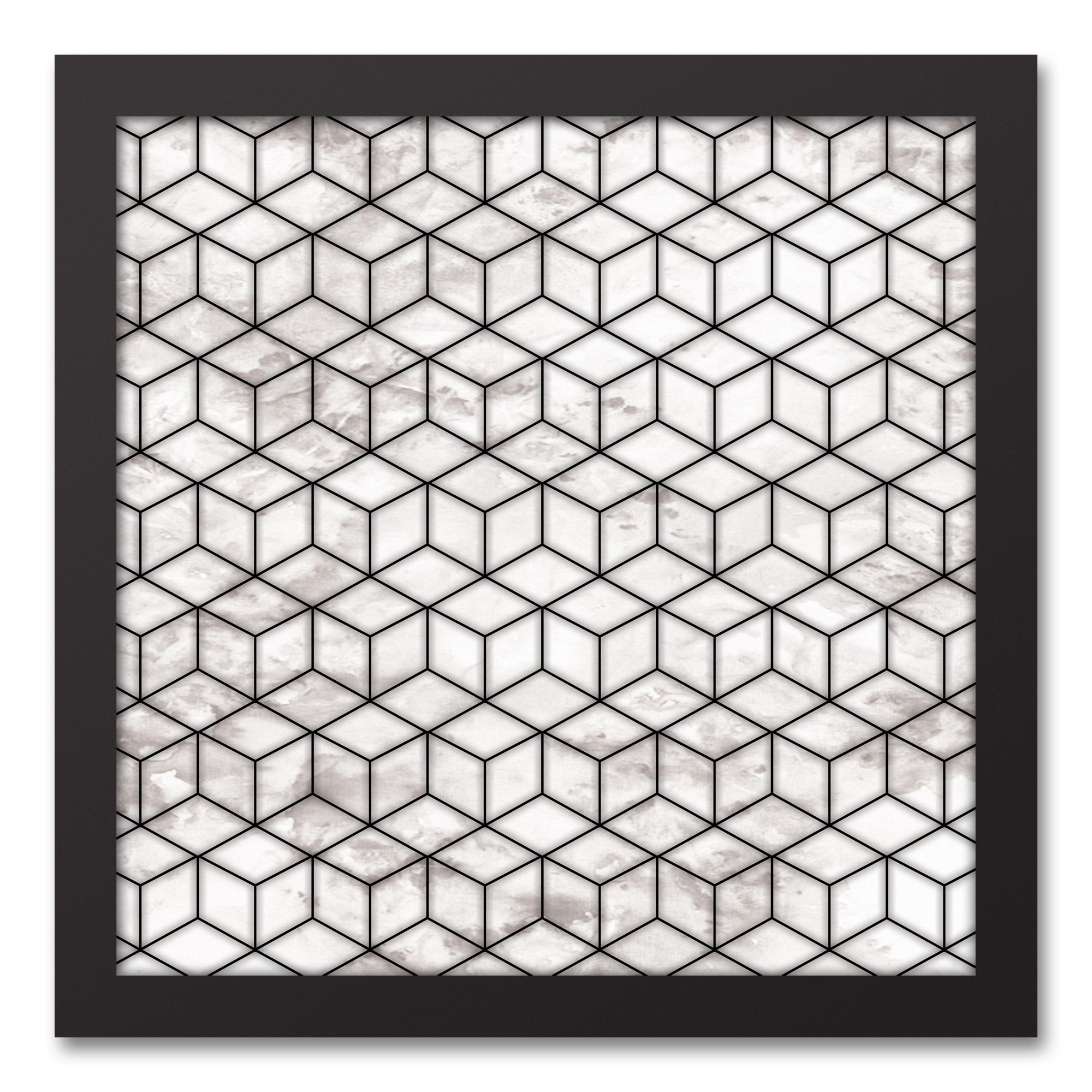Marble Cubes Framed Canvas, 12x12