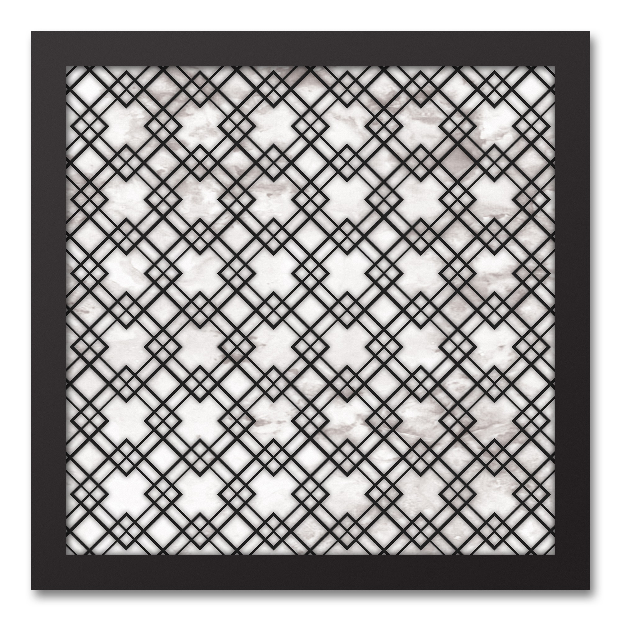 Geometric Marble Framed Canvas, 12x12