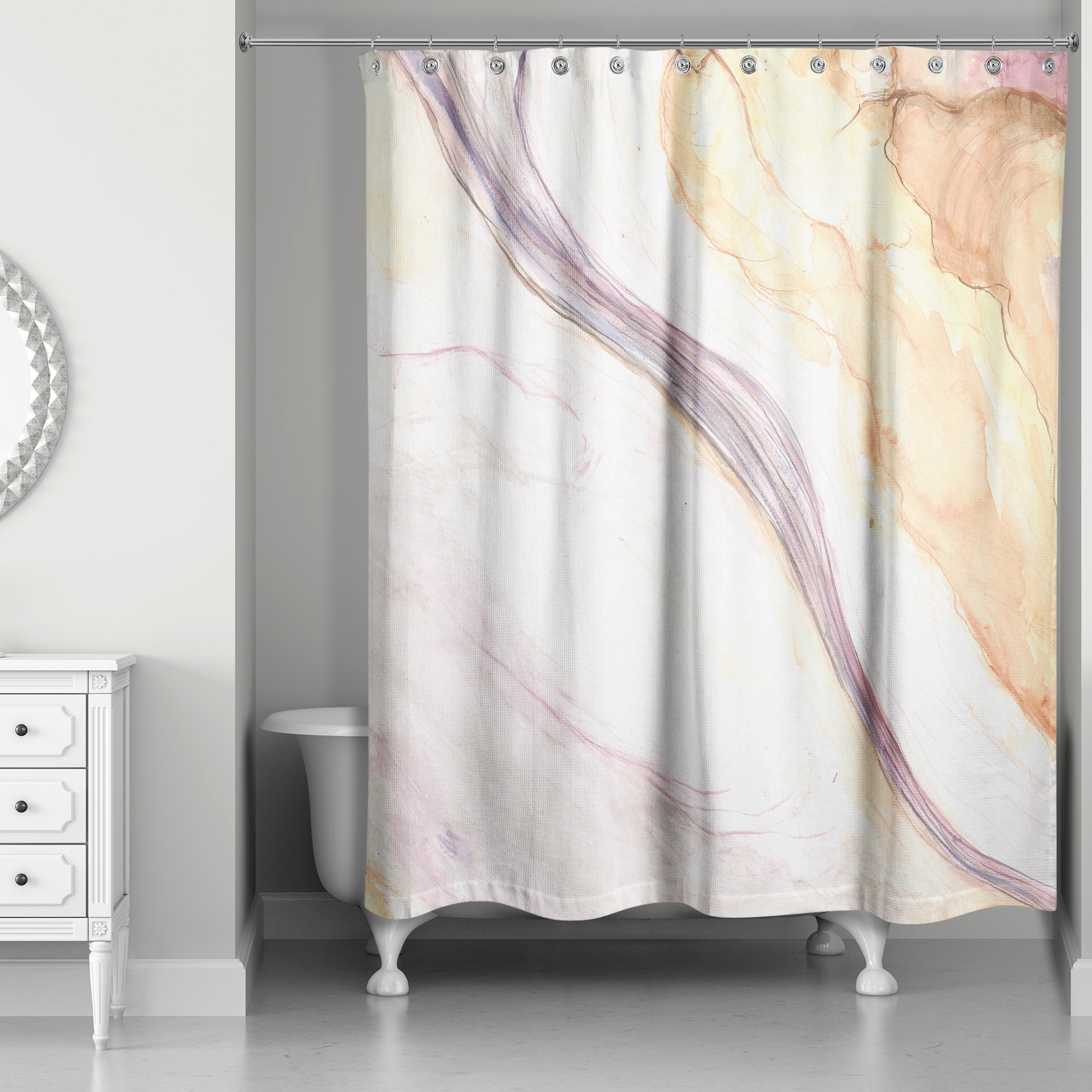 Marbled Watercolor Shower Curtain