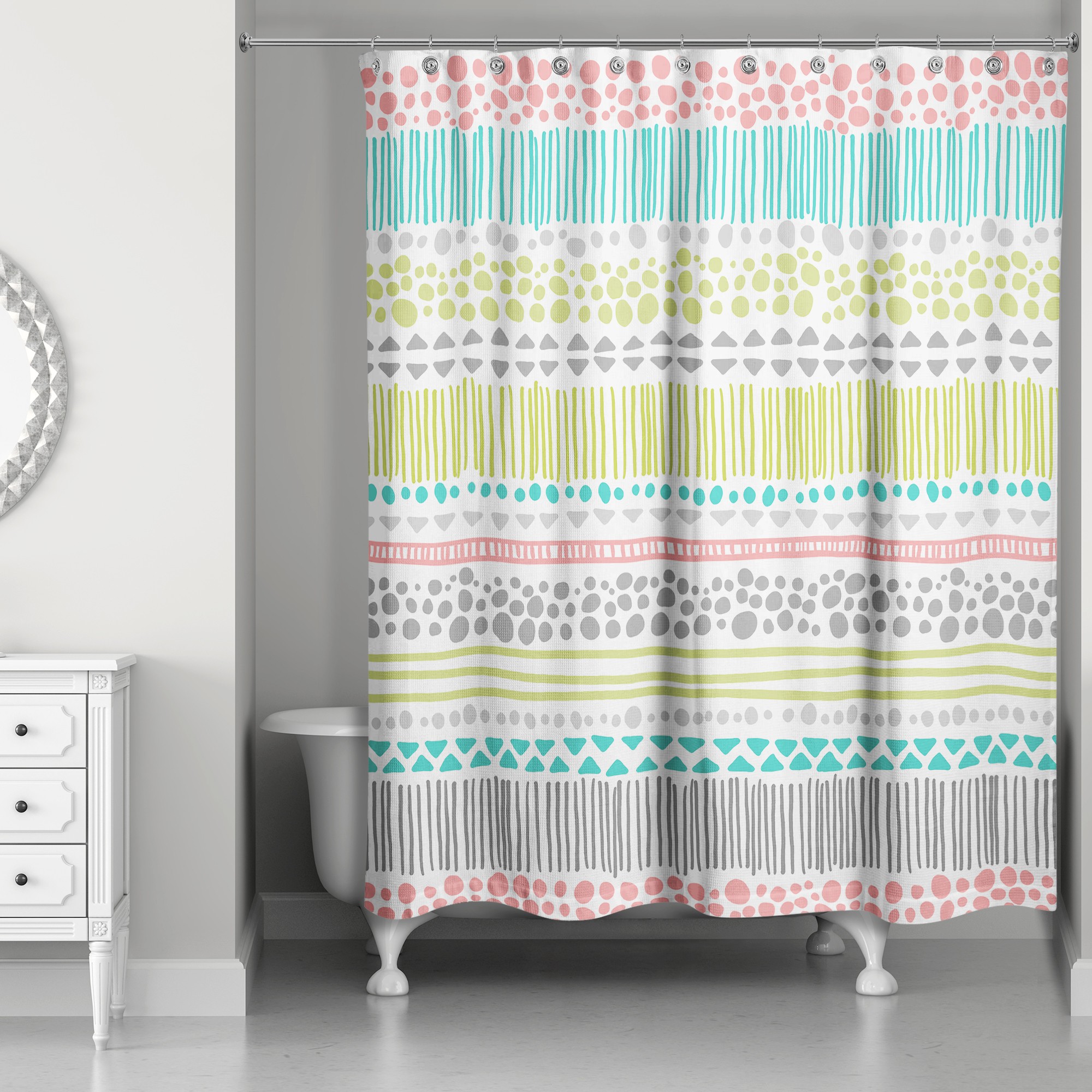Pastel Pattern Shower Curtain
