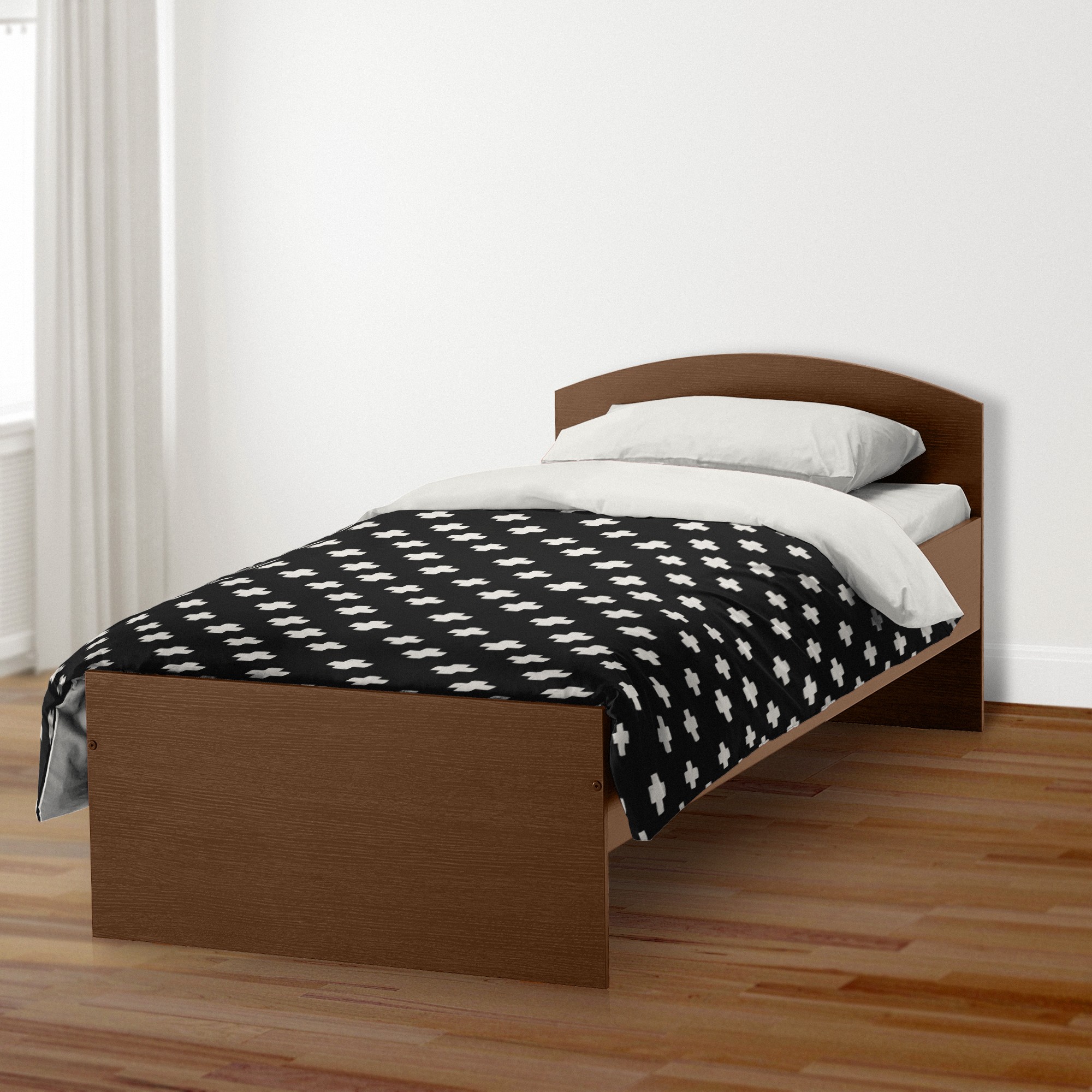 Black Swiss Cross Duvet Cover