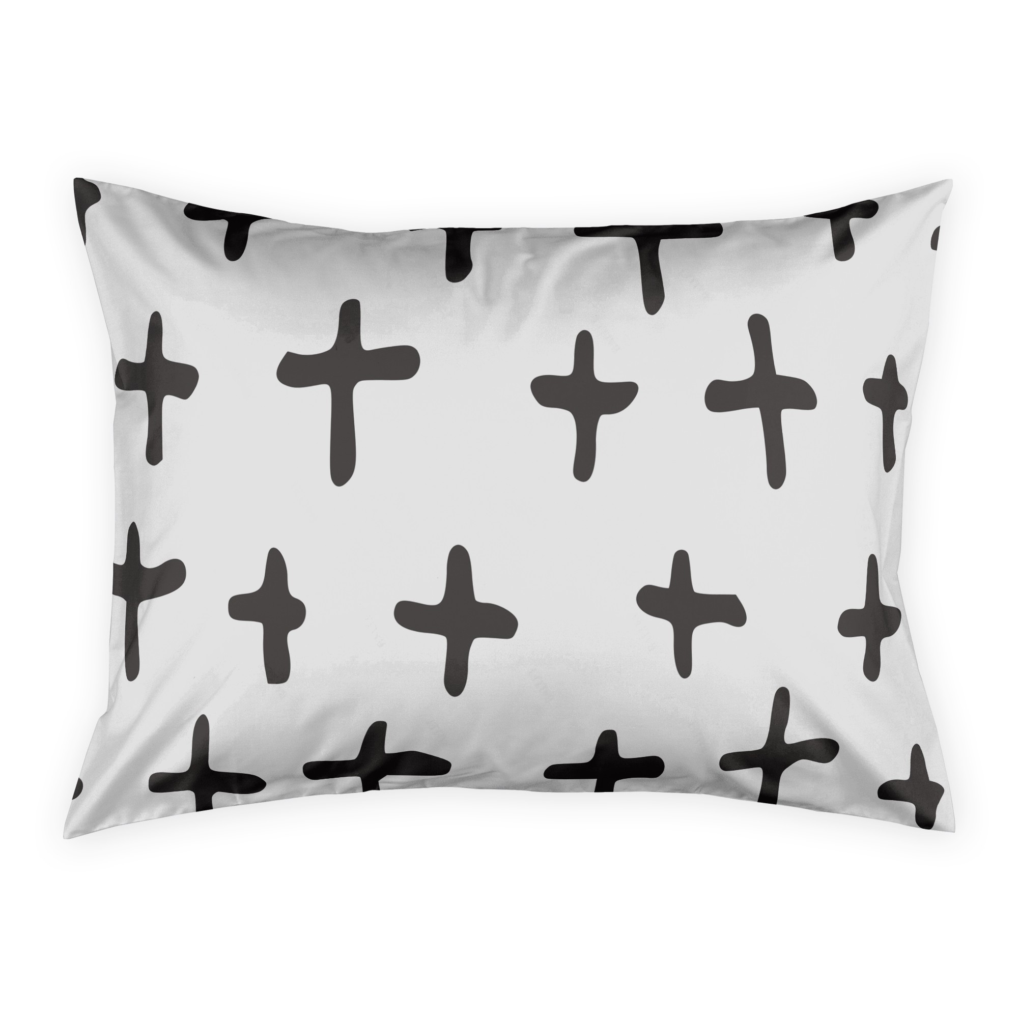 Hand-Drawn Swiss Cross Pillow Sham