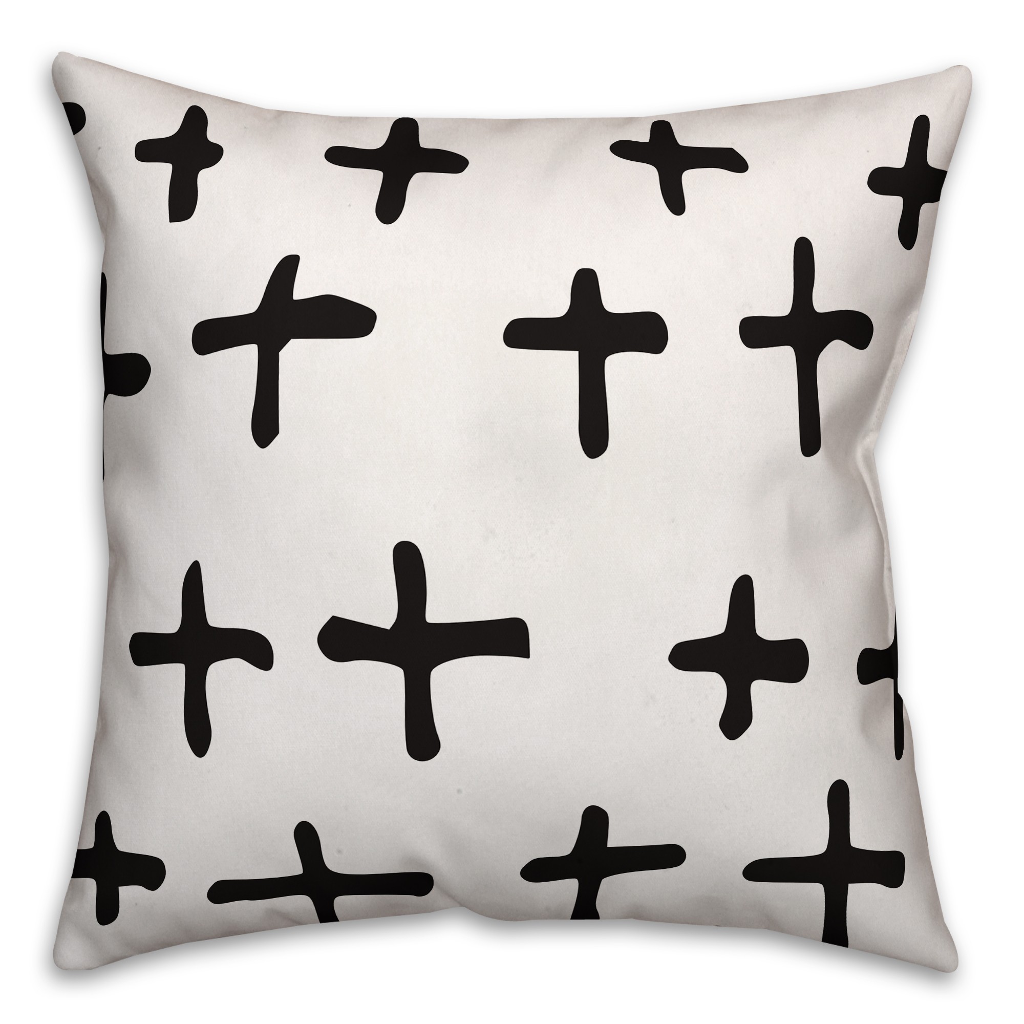 Hand-Drawn Swiss Cross Throw Pillow