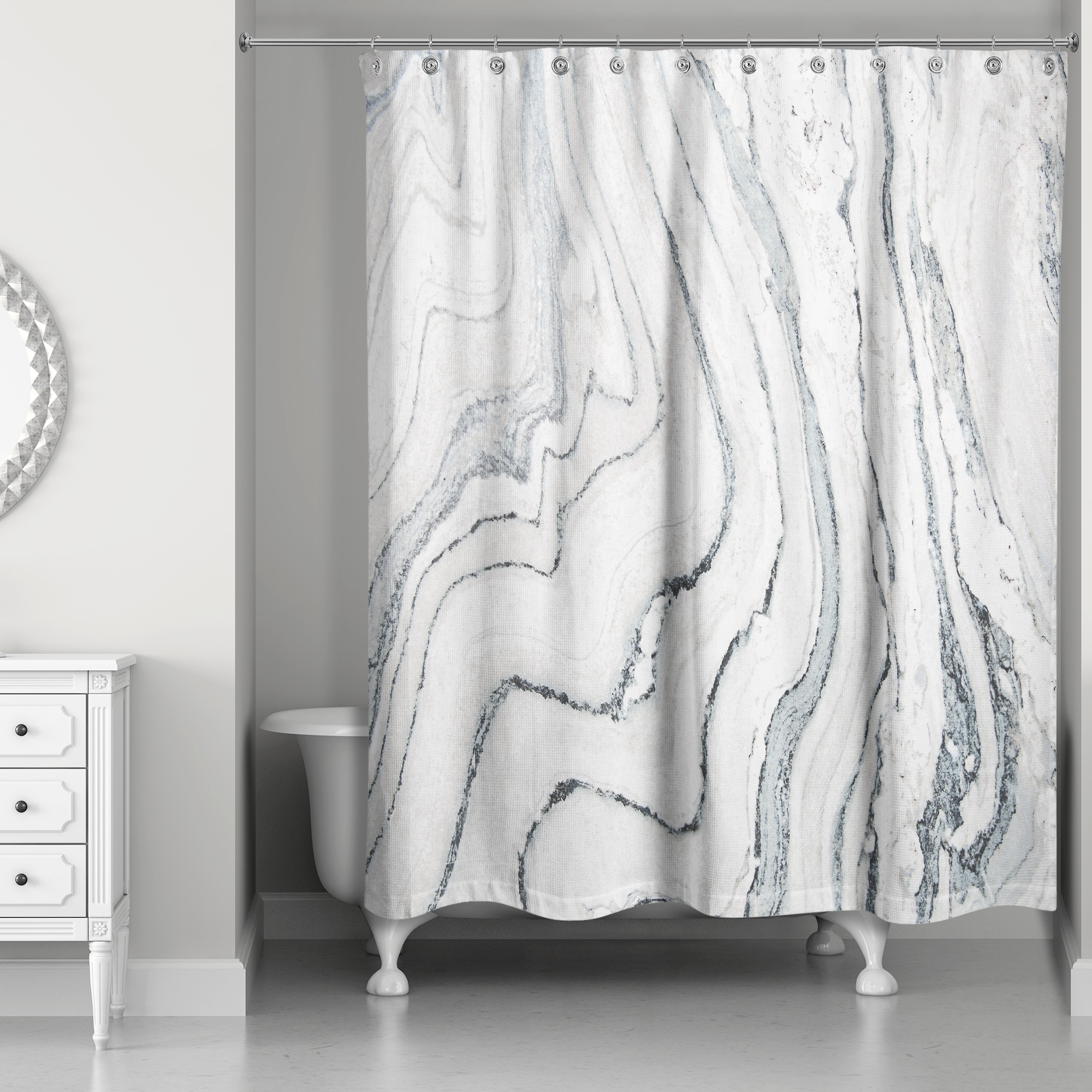 Blue Marble Shower Curtain