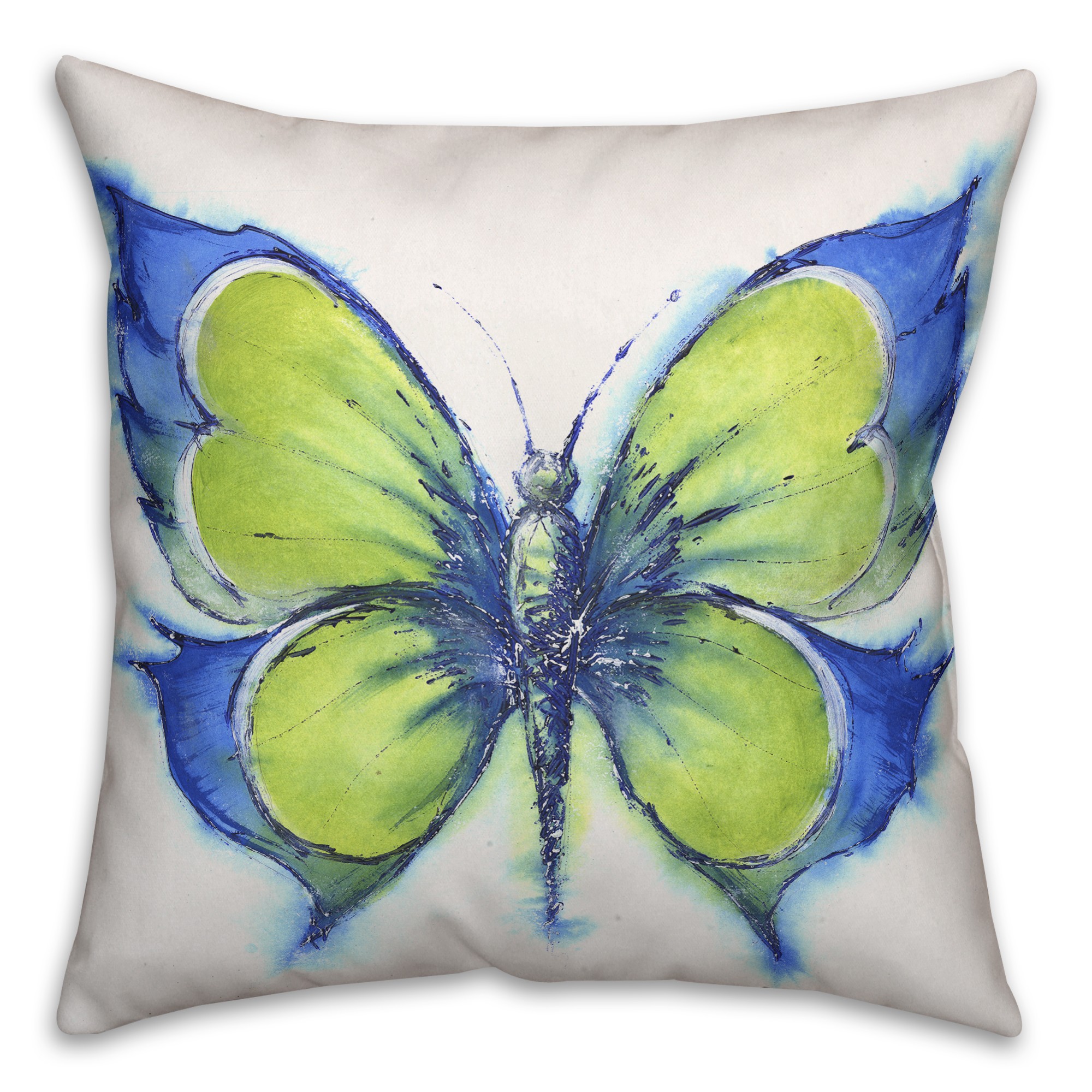 Green Butterfly Indoor/Outdoor Throw Pillow