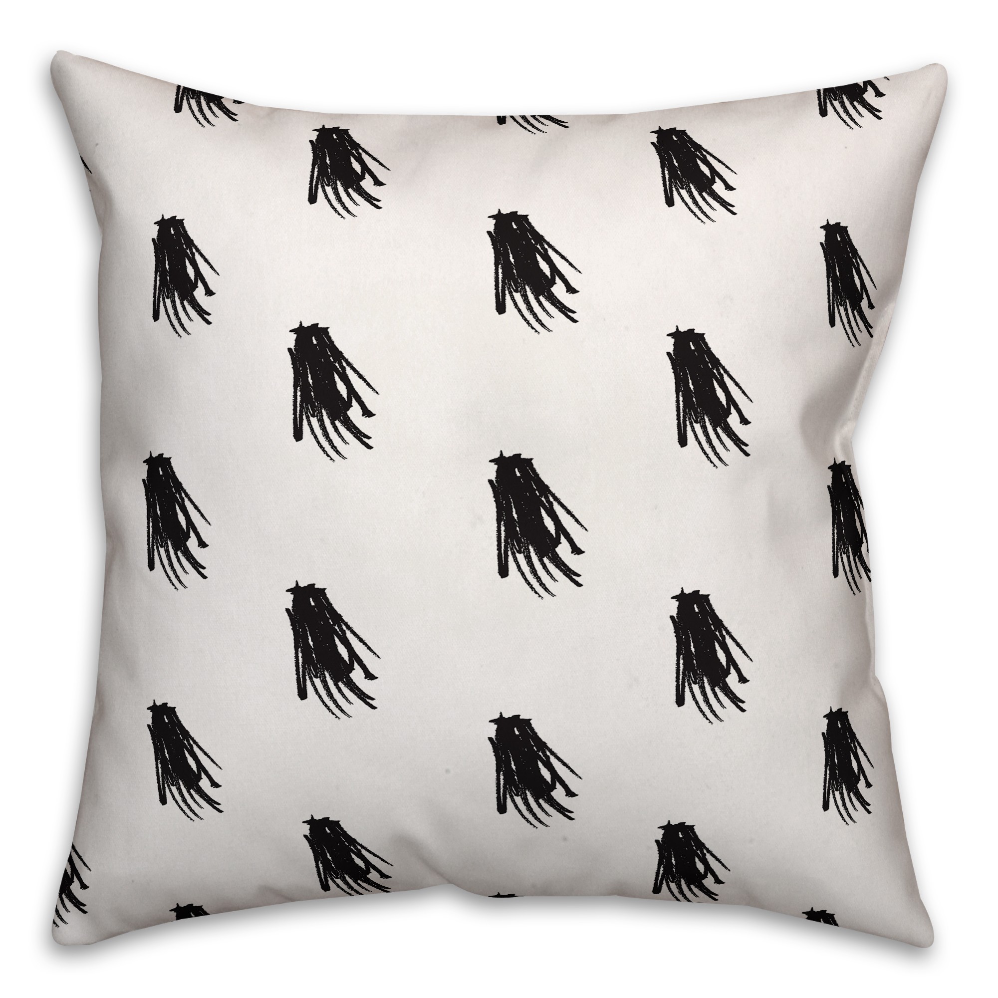 Black and White Tassel Print Shower Curtain