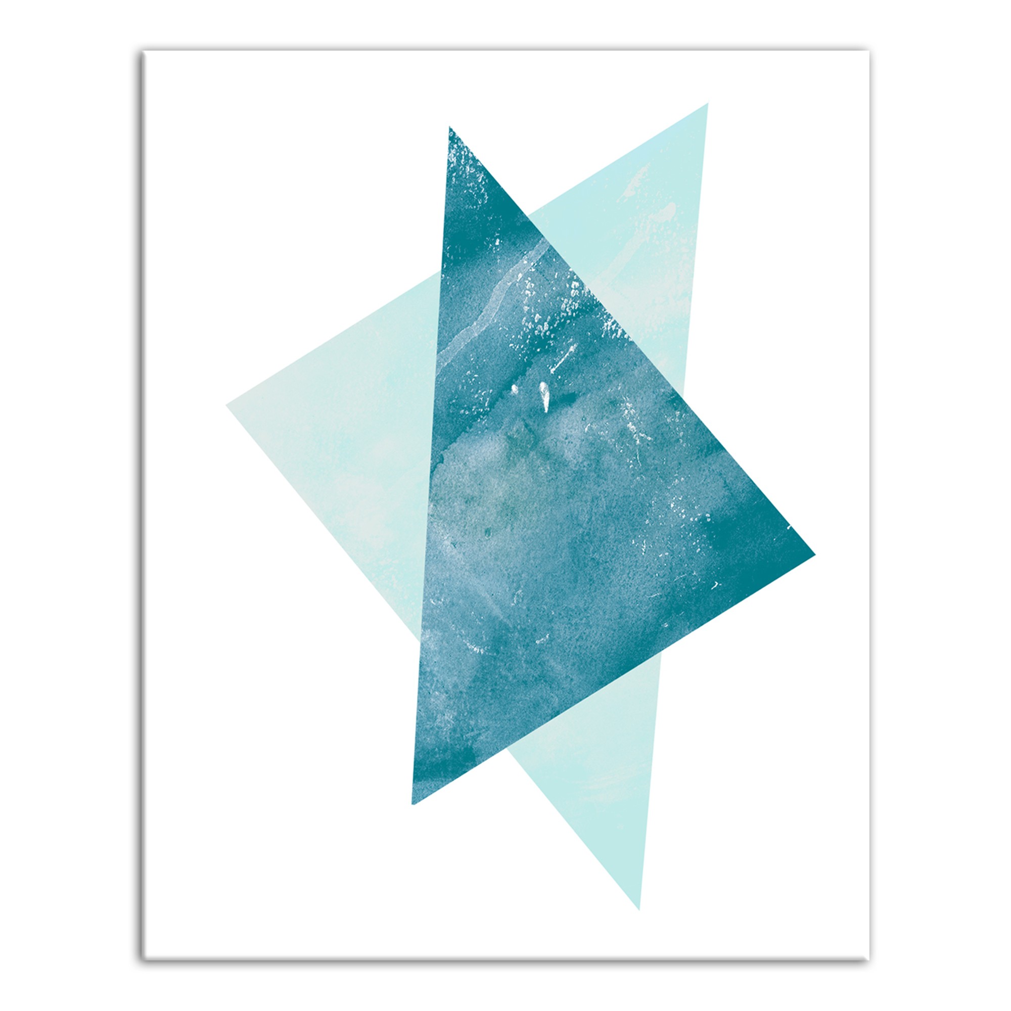 Blue Abstract Triangles Wall Art