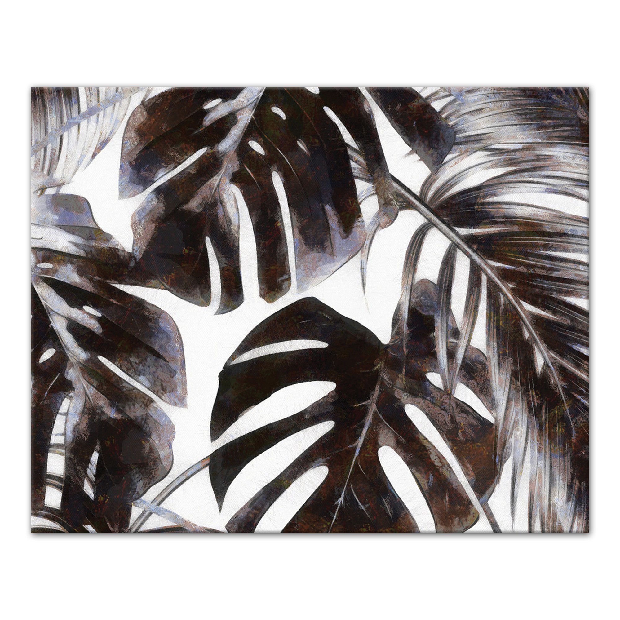 Gray Palm Leaves Wall Art