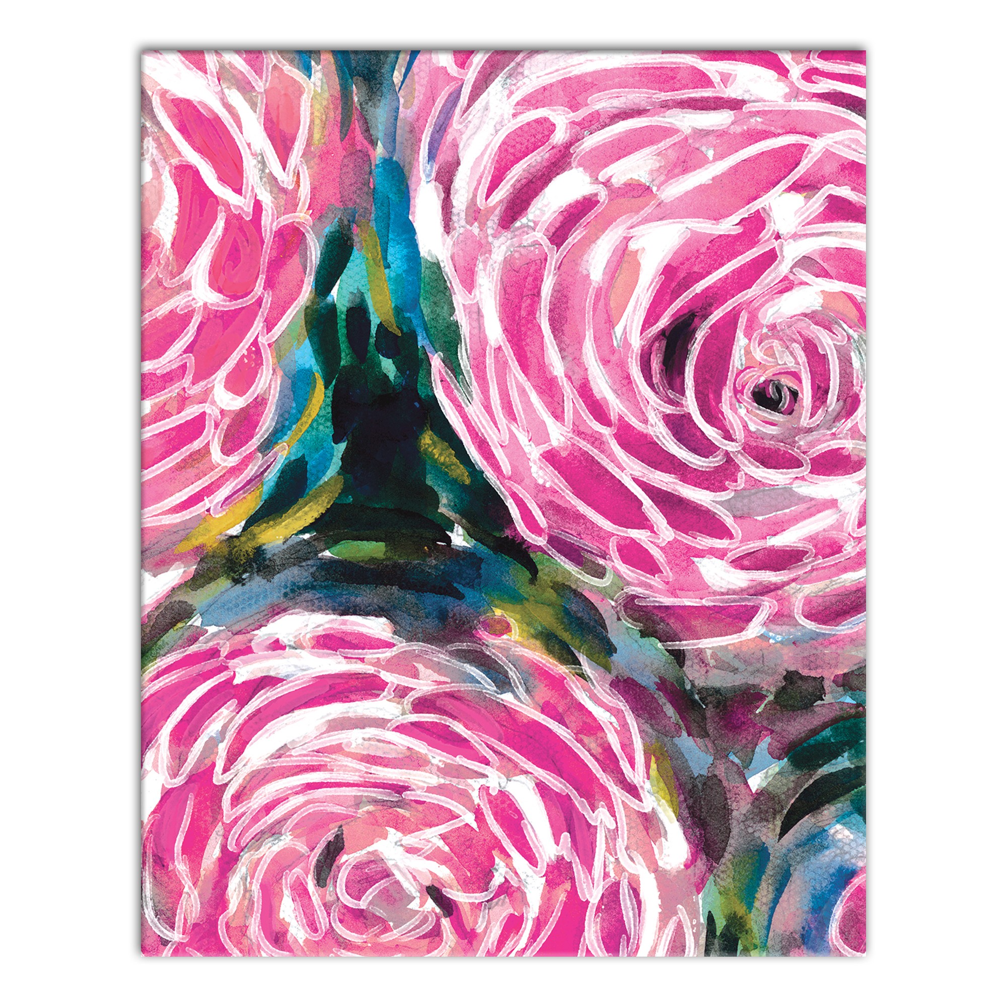 Painterly Pink Flowers Wall Art