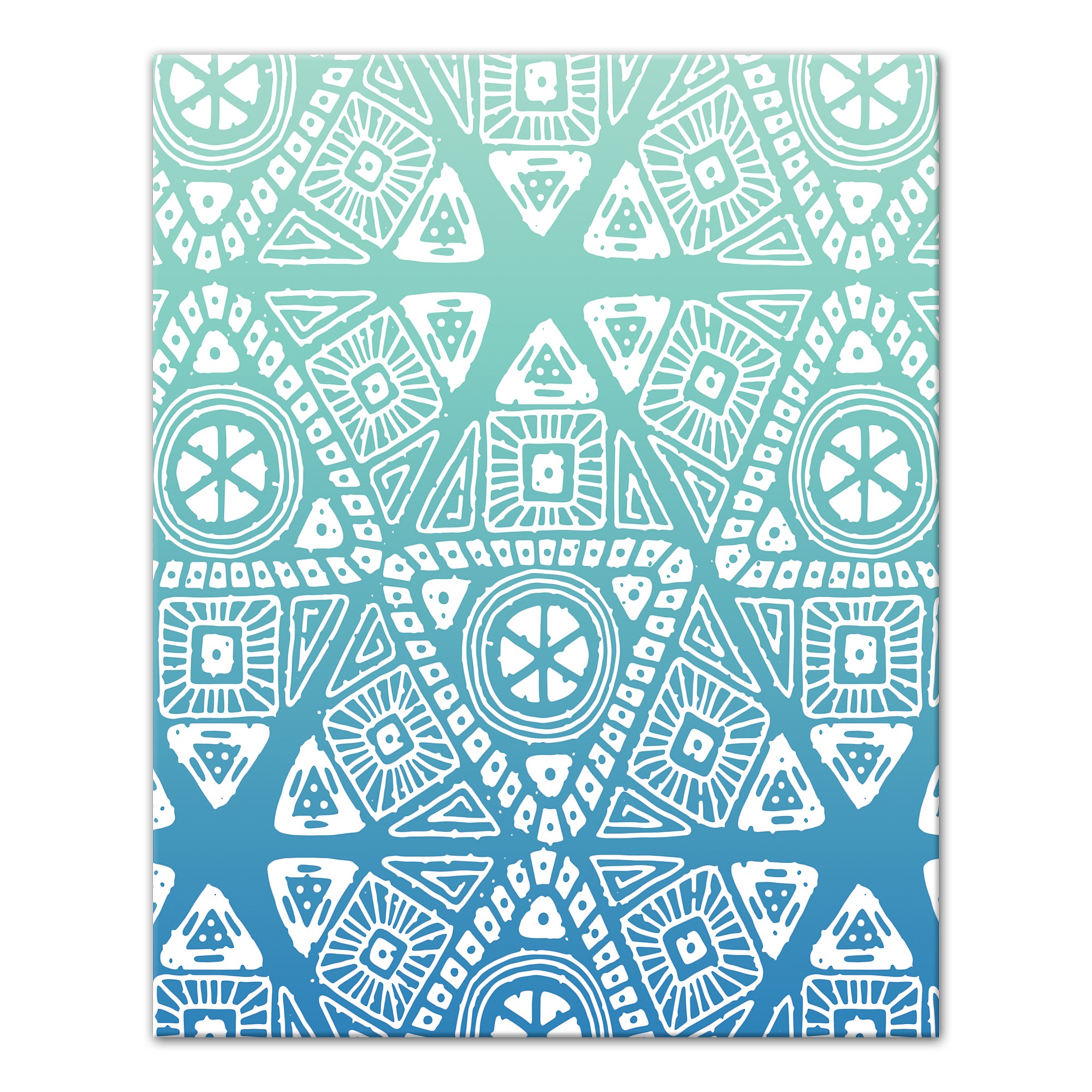 Blue Sunset Tribal Pattern  Wall Art