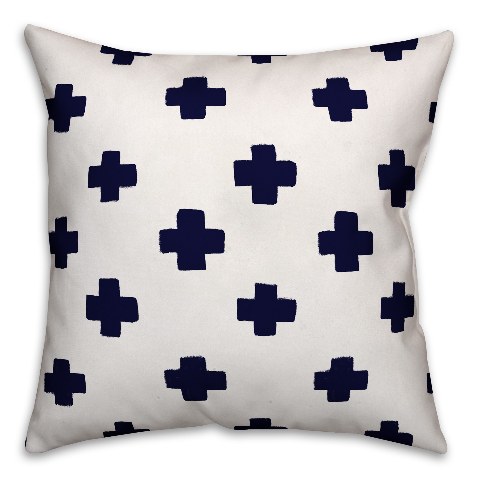 Navy Swiss Cross Throw Pillow