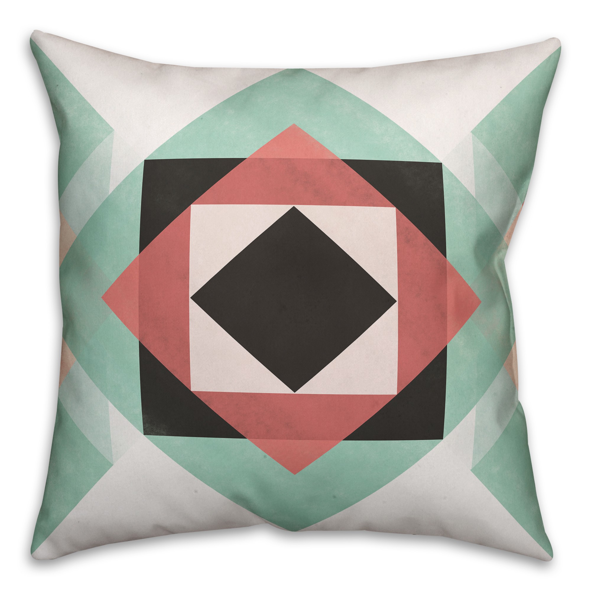 Geometric Pink and Teal Pillow