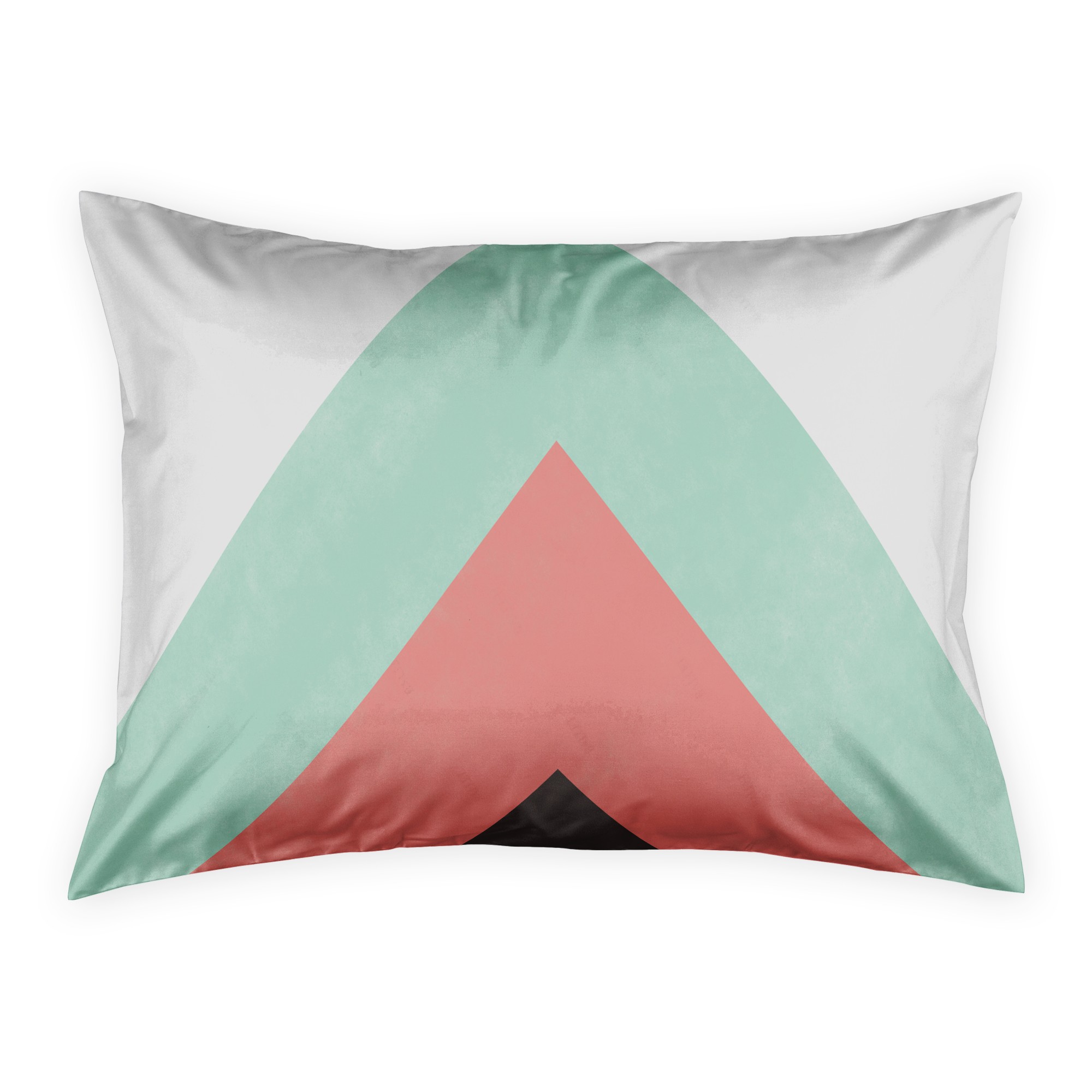 Pink and Turquoise Geometric Sham