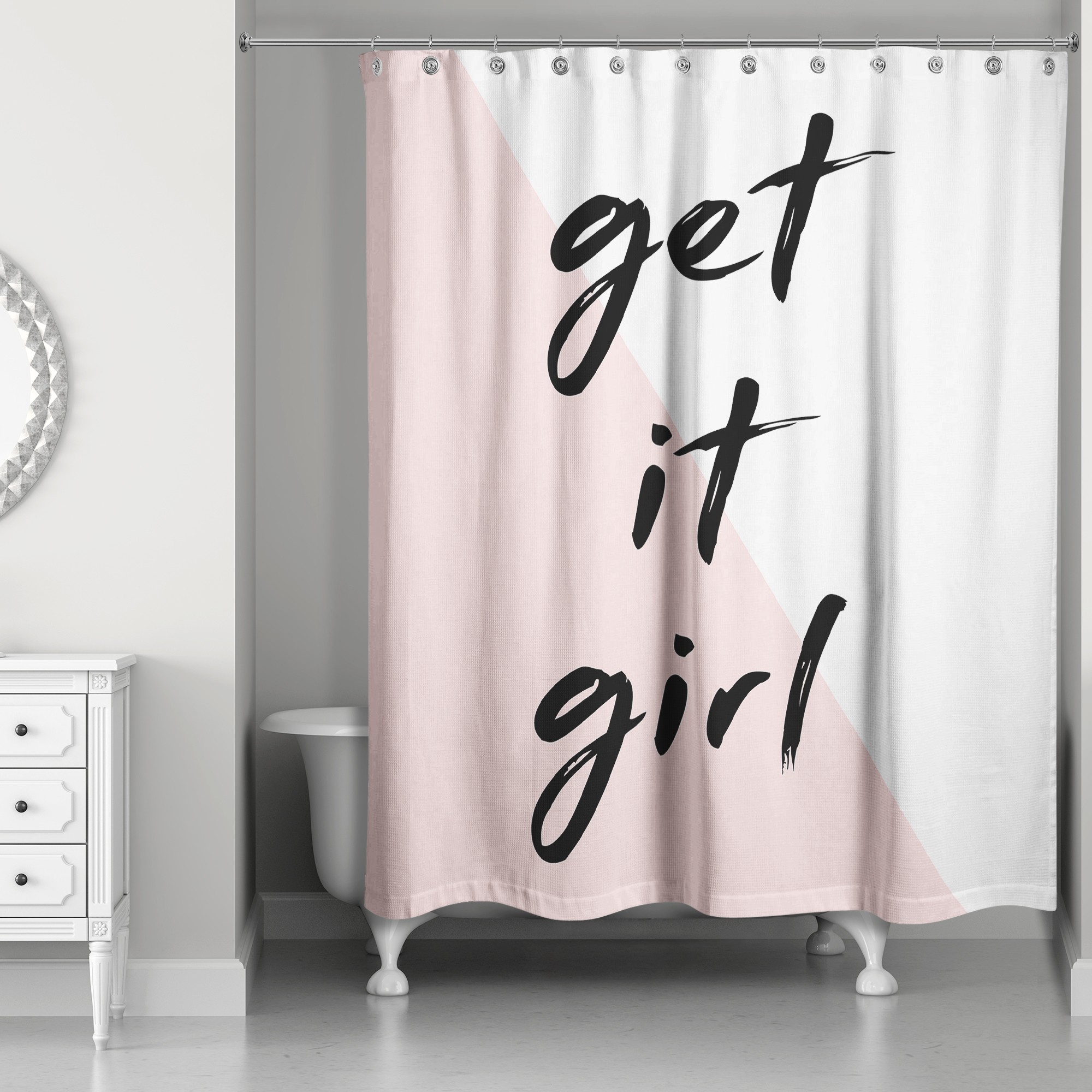 Get It Girl Pink Shower Curtain