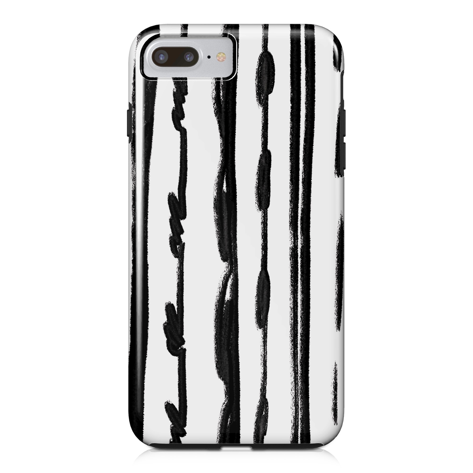 Black Sketched Lines iPhone Case