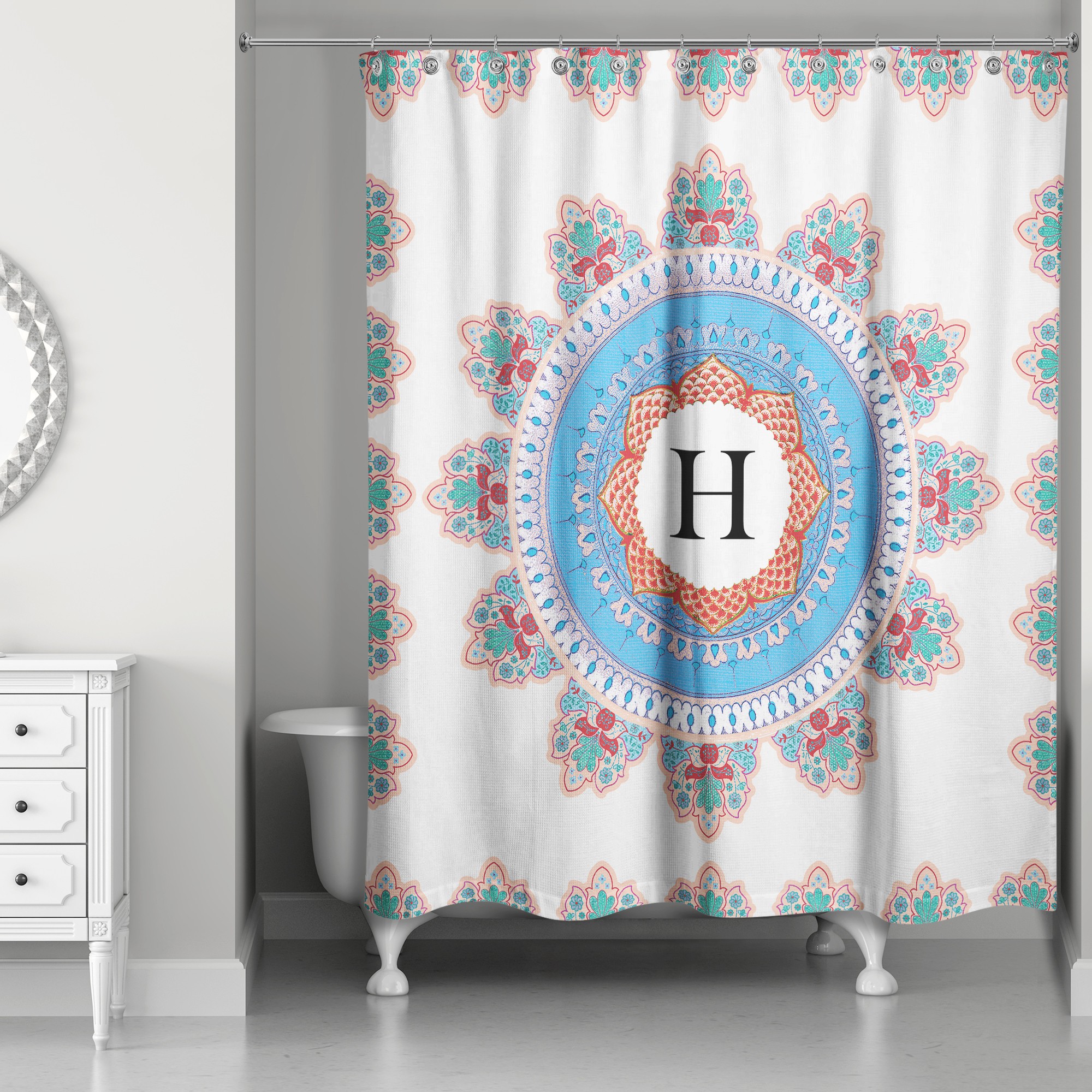 Monogram Medallion Shower Curtain