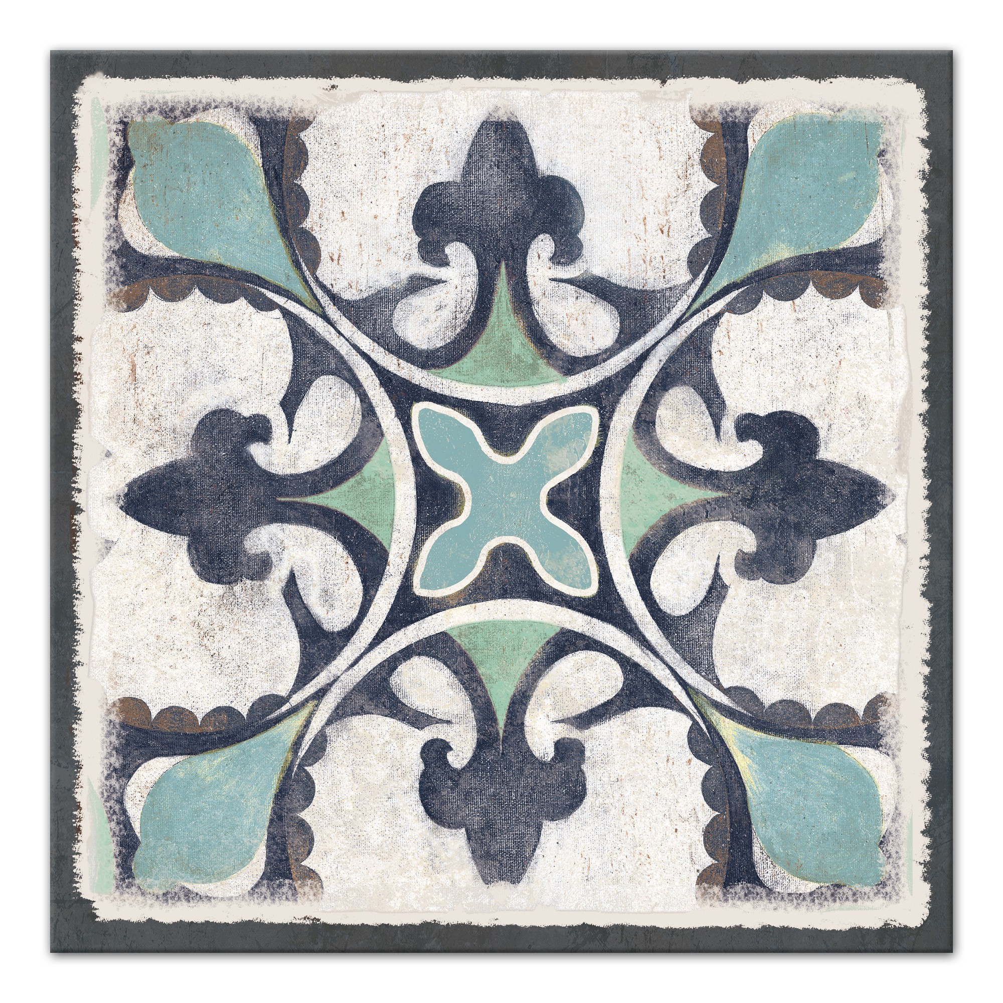 White Moroccan Tile Wall Art