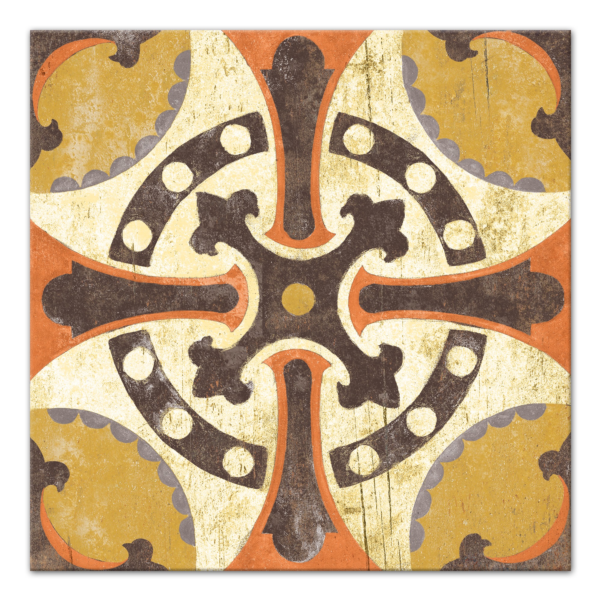 Orange Moroccan Tile Wall Art