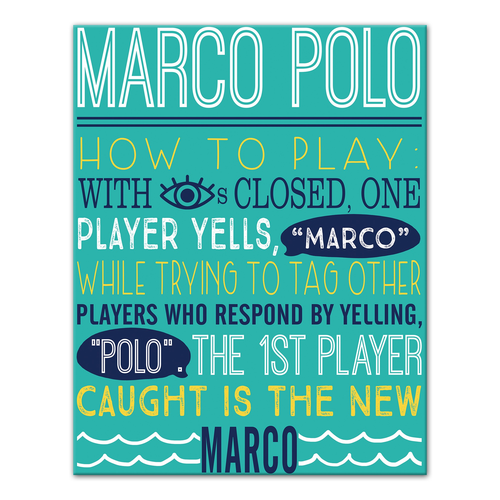 Marco Polo Swimming Pool Rules 11x14 Canvas Wall Art
