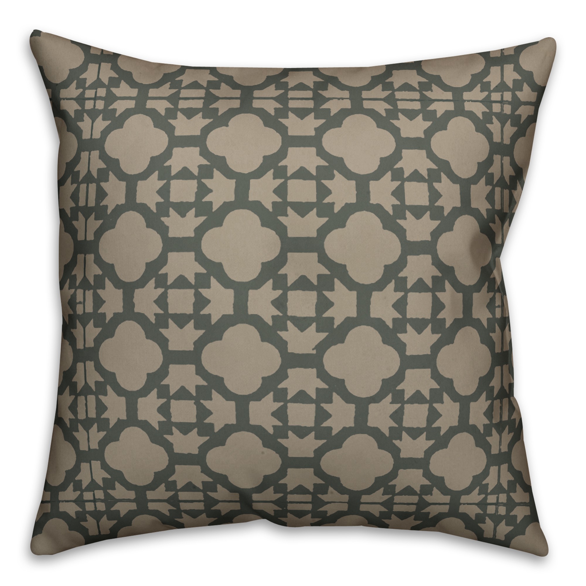Gray Morrocan Pattern  Outdoor  Pillow