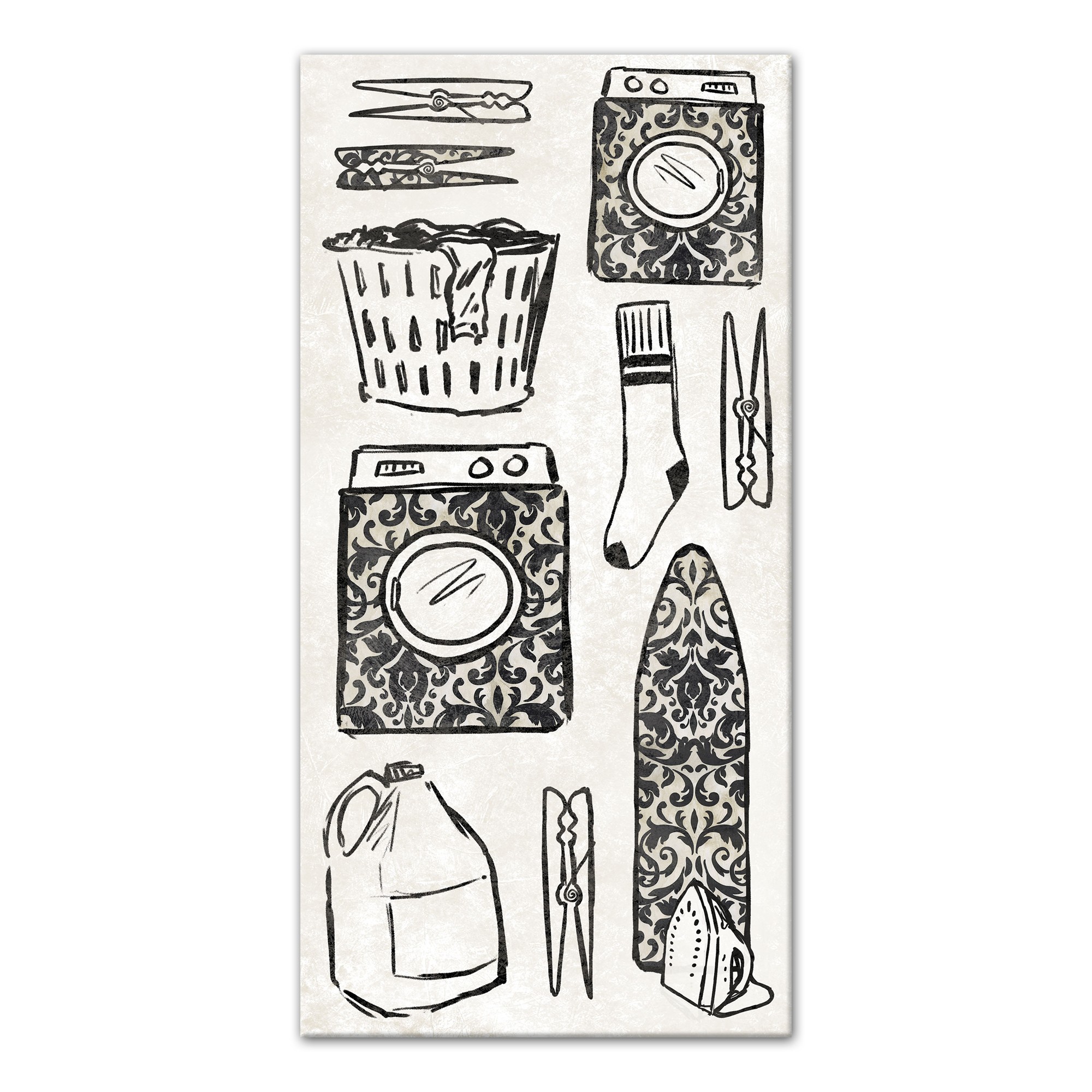 Laundry Essentials Sketch Canvas Wall Art, 10x20