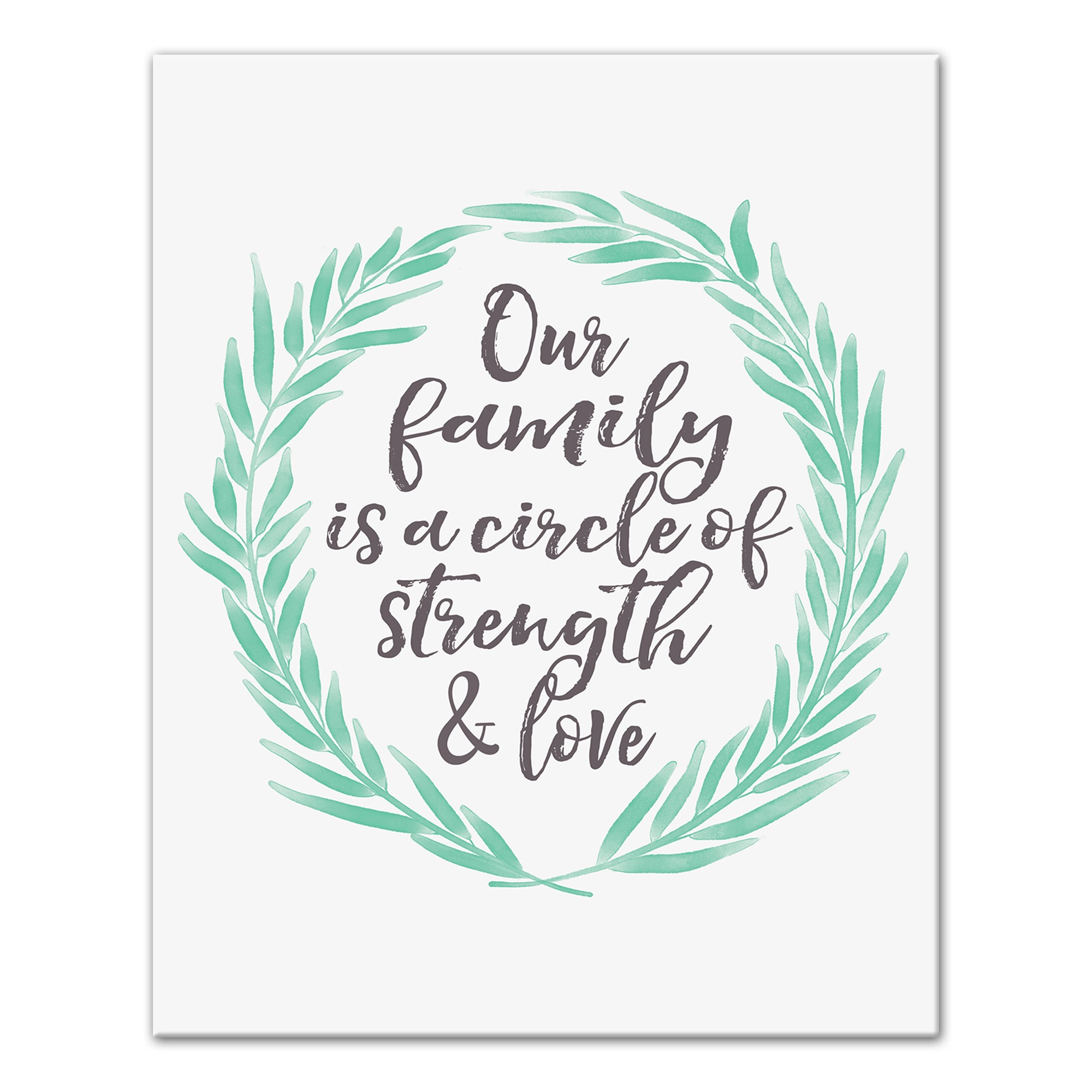 Our Family Quote Green Wreath  Wall Art